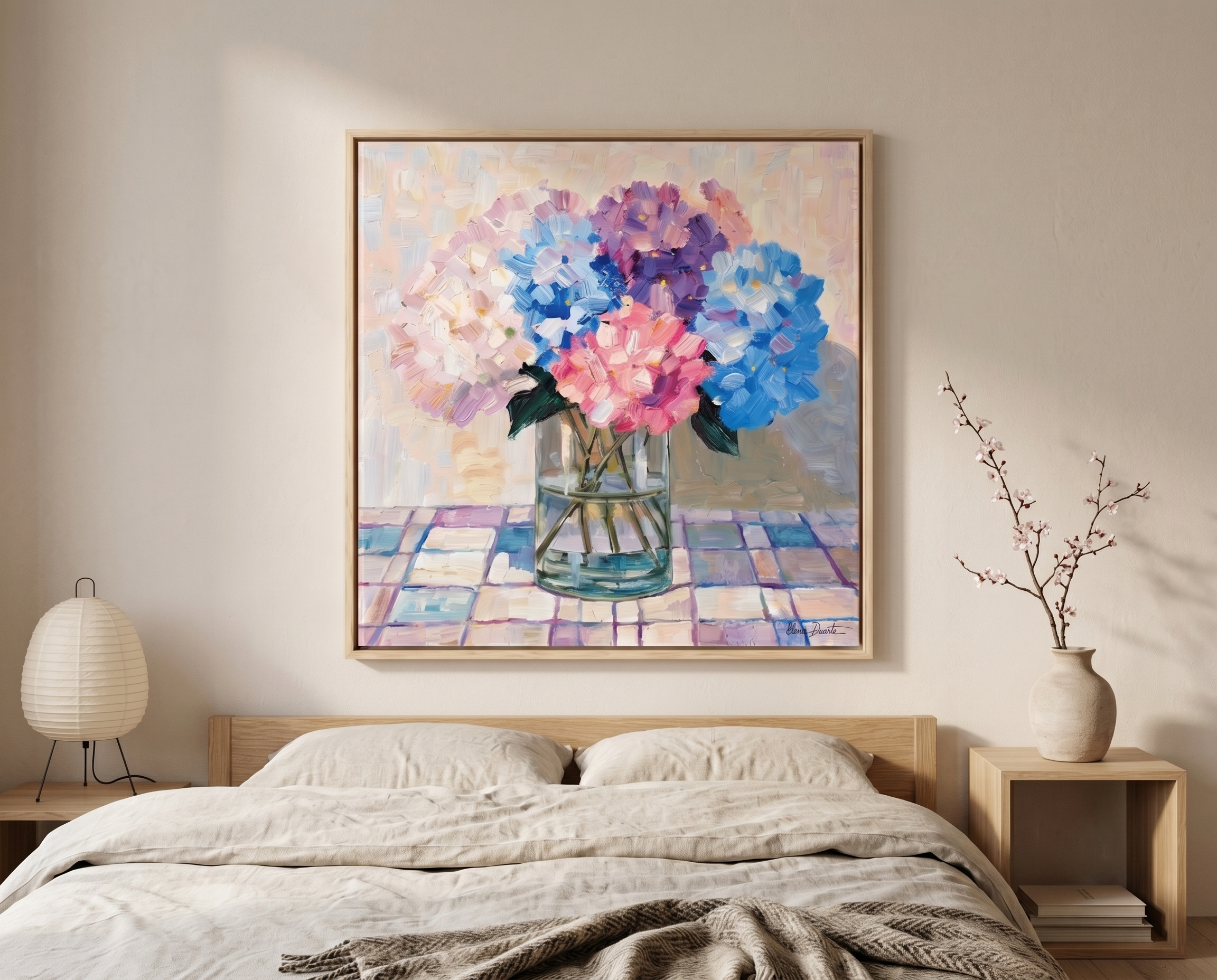 Hydrangea Harmony — Original Impasto Painting by Elena Duarte