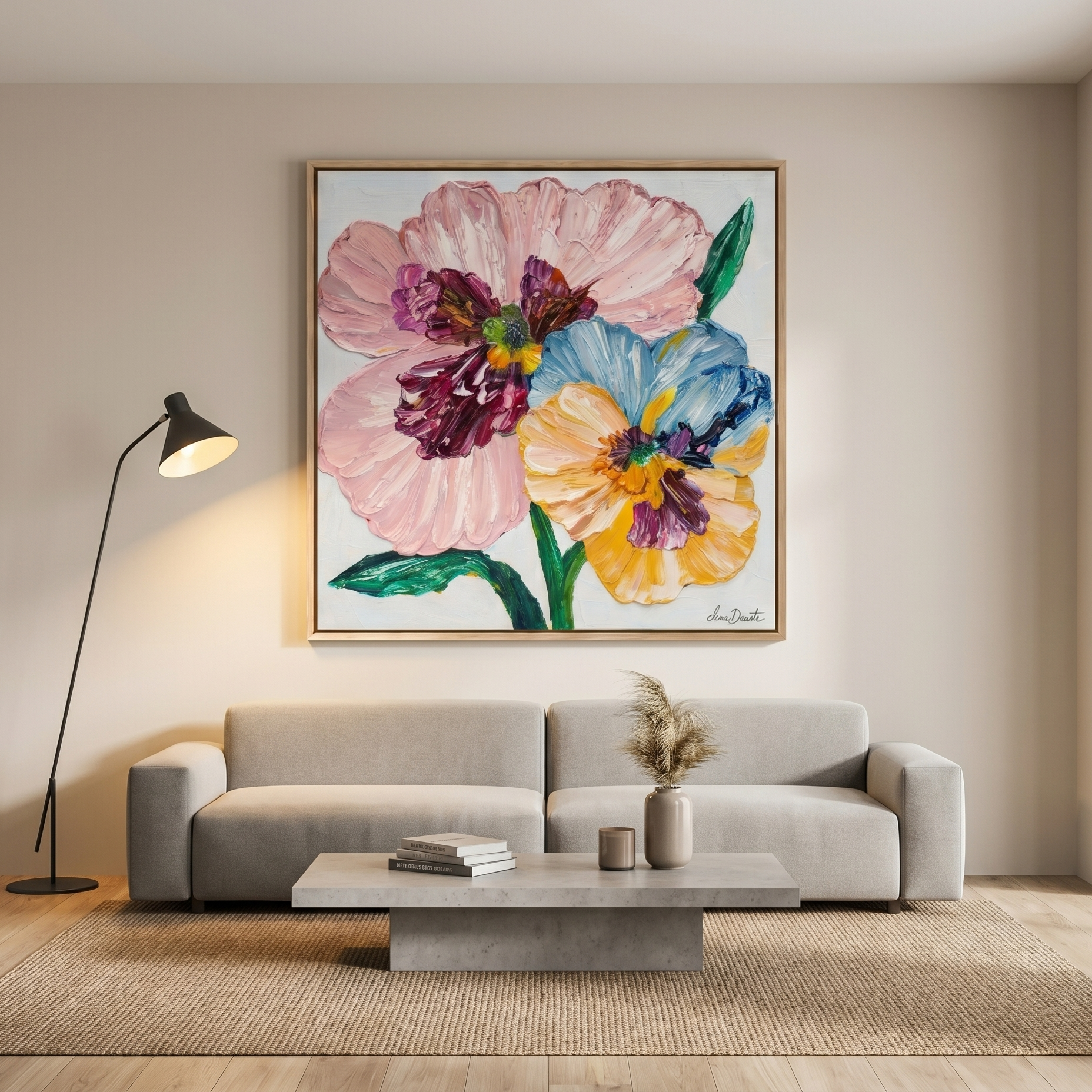Whimsical Petals - Original Impasto Painting by Elena Duarte