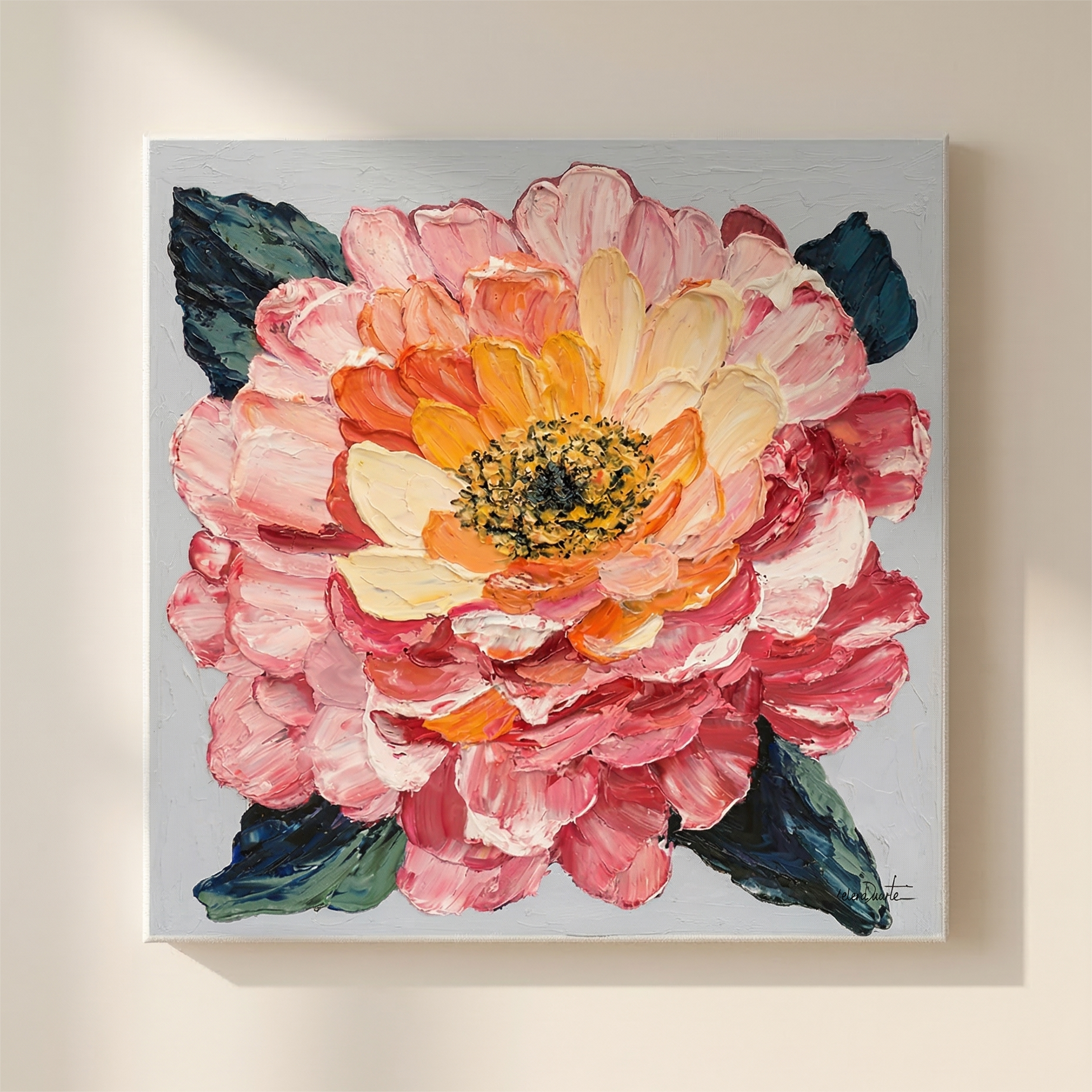 “Rose Study” — Original Impasto Painting by Elena Duarte