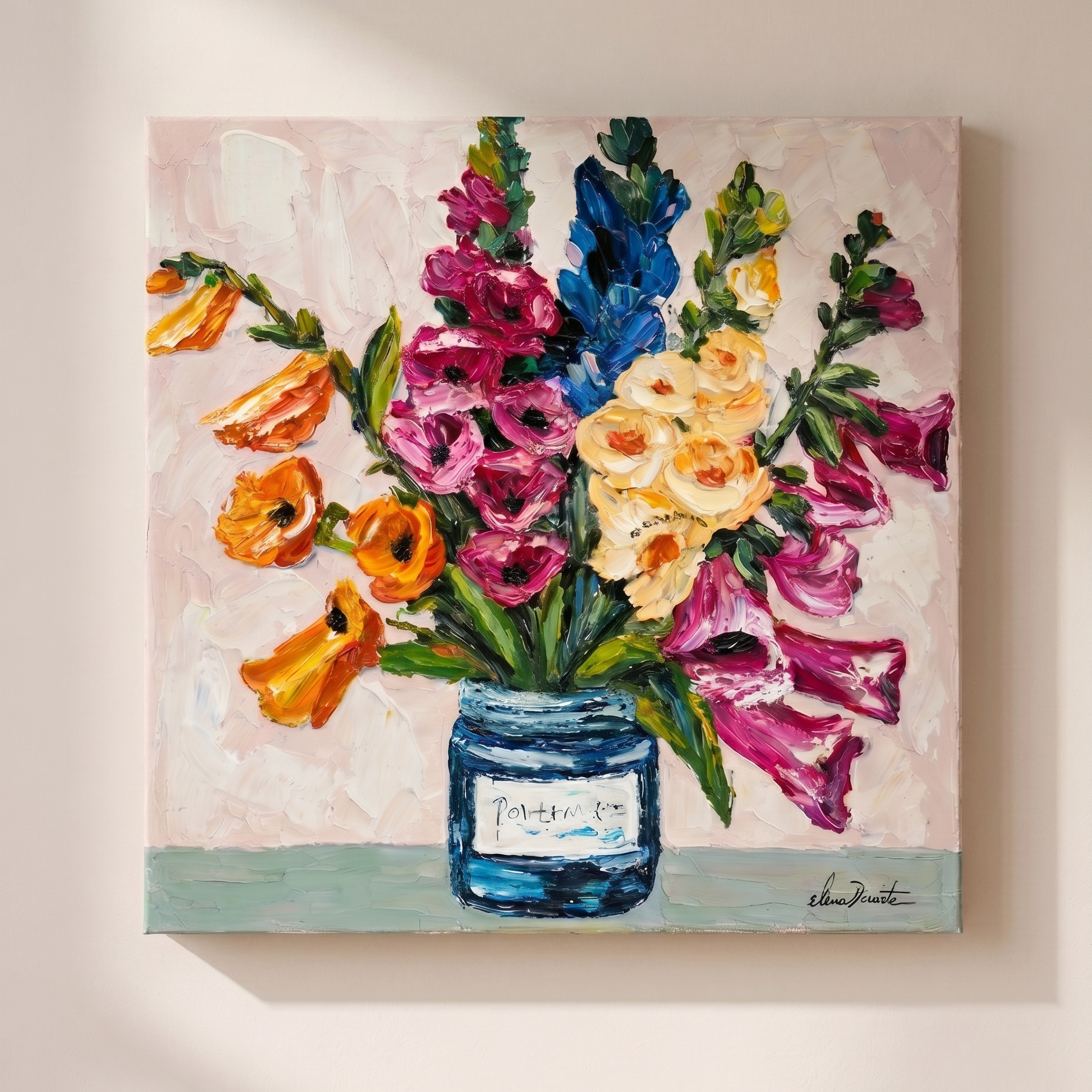 Chromatic Garden — Original Impasto Painting by Elena Duarte