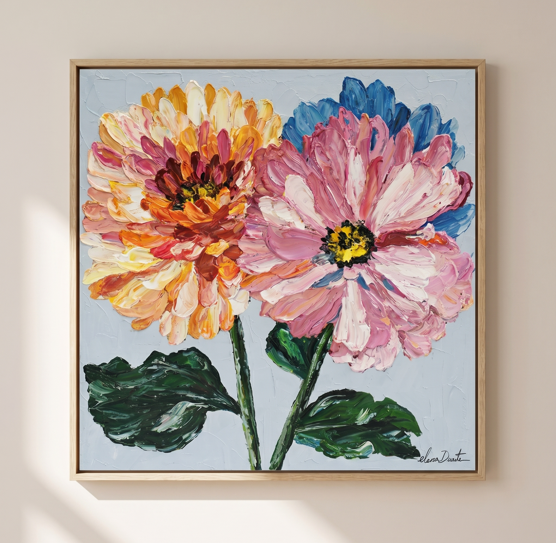 Radiant Duo – Original Impasto Painting by Elena Duarte