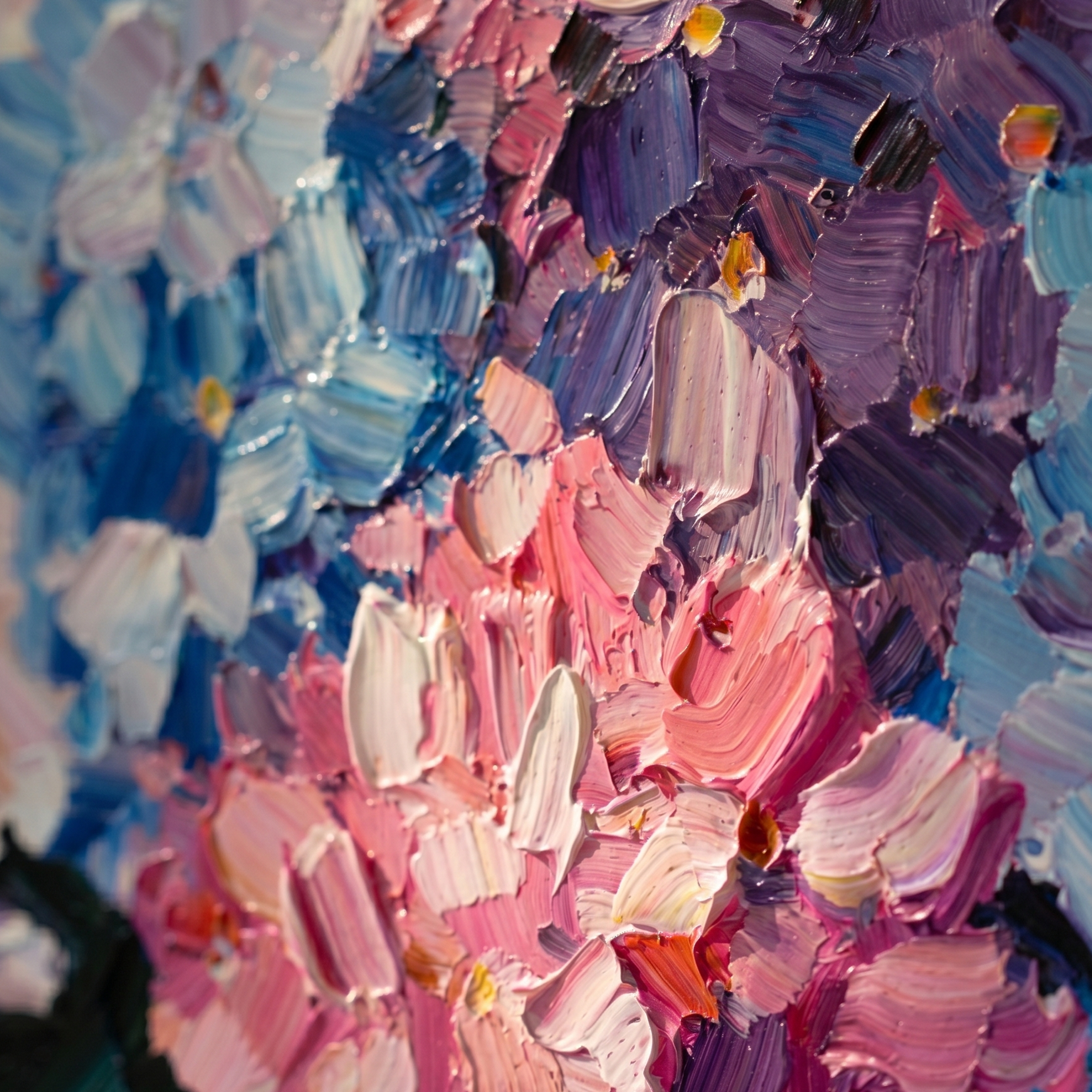 Hydrangea Harmony — Original Impasto Painting by Elena Duarte
