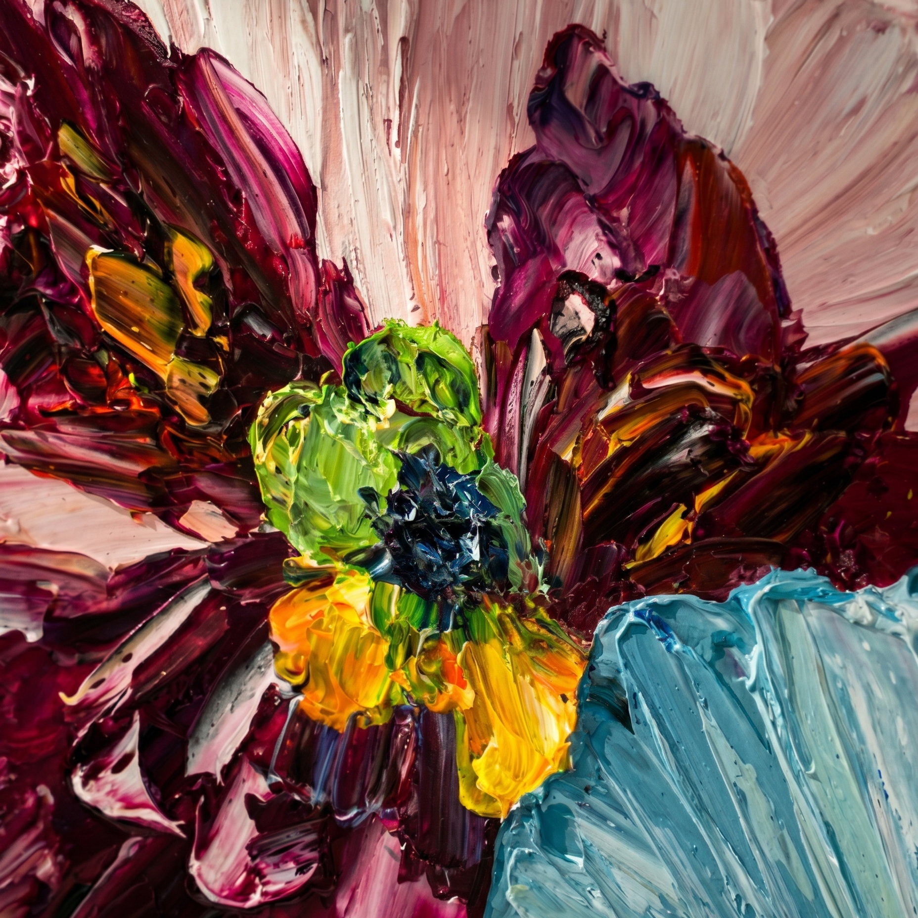 Whimsical Petals - Original Impasto Painting by Elena Duarte