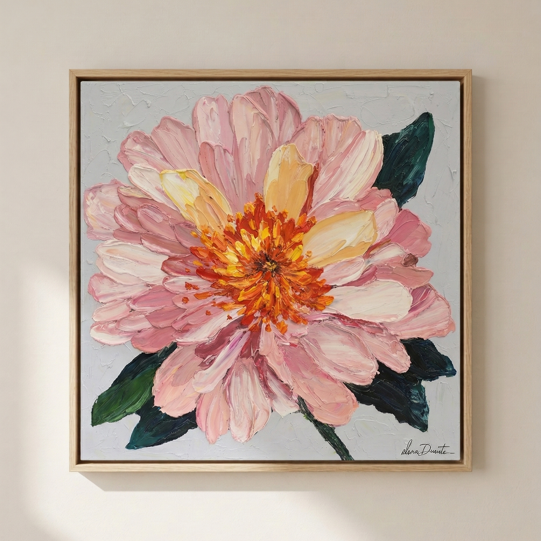 Modern living room interior with Elena Duarte Soft Bloom artwork - Nick and Noma Furniture