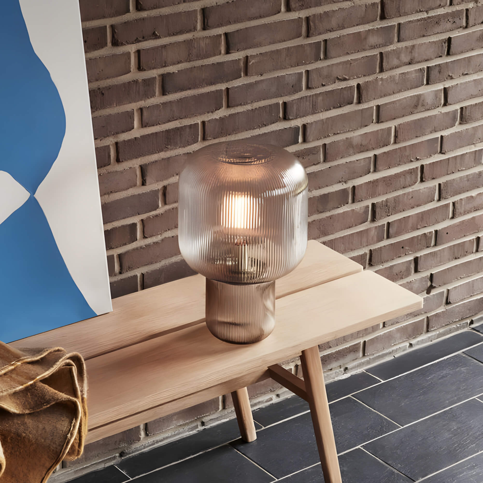 Arsta Smoked Glass Table Lamp