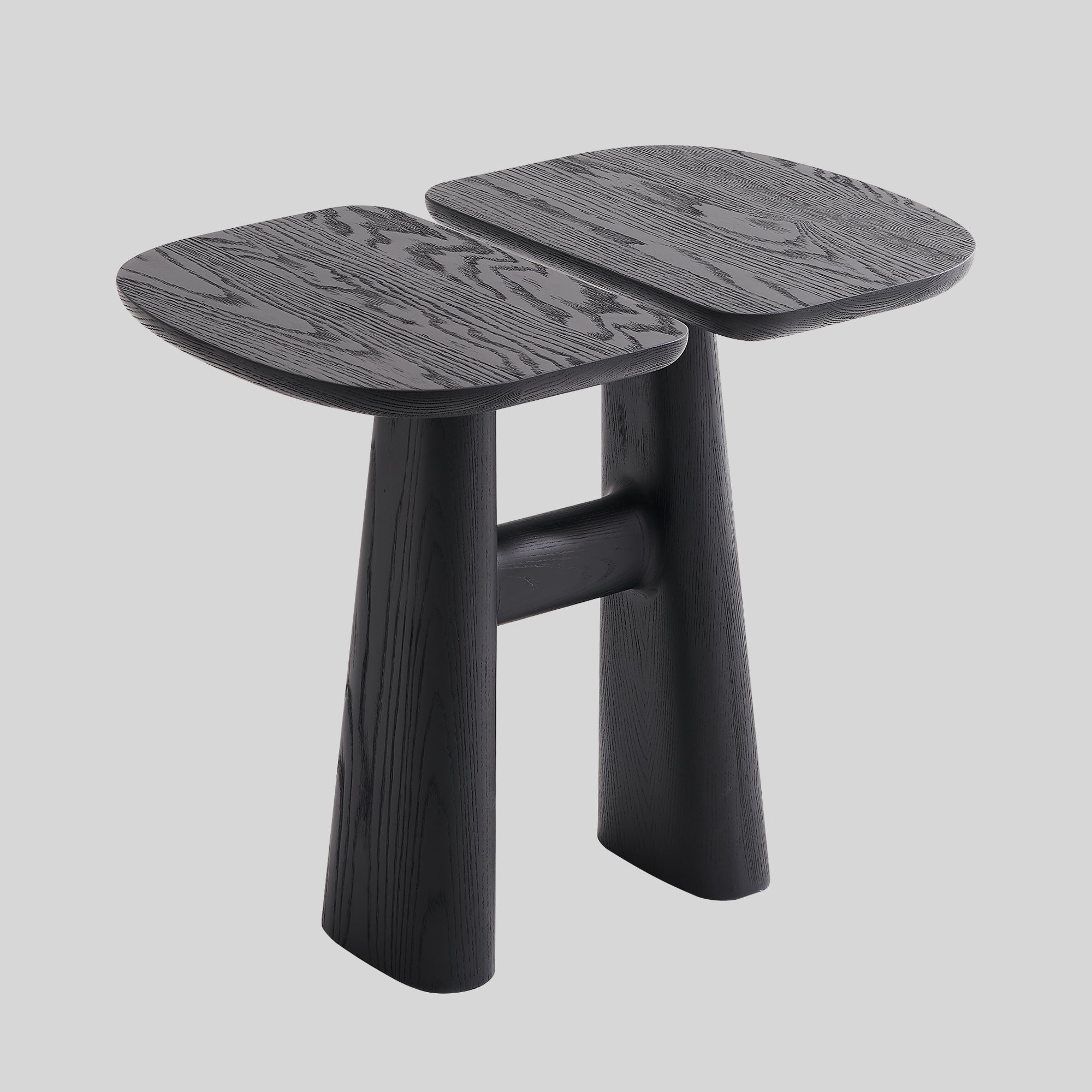 Mora Solid Ash Wood Split Side Coffee Accent Table