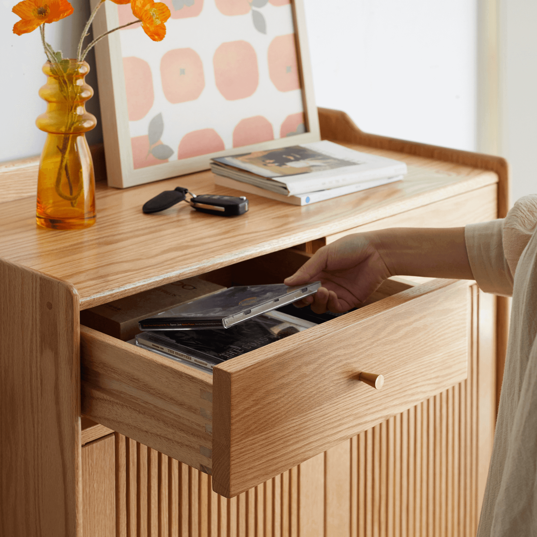 Oak Shoe Cabinet