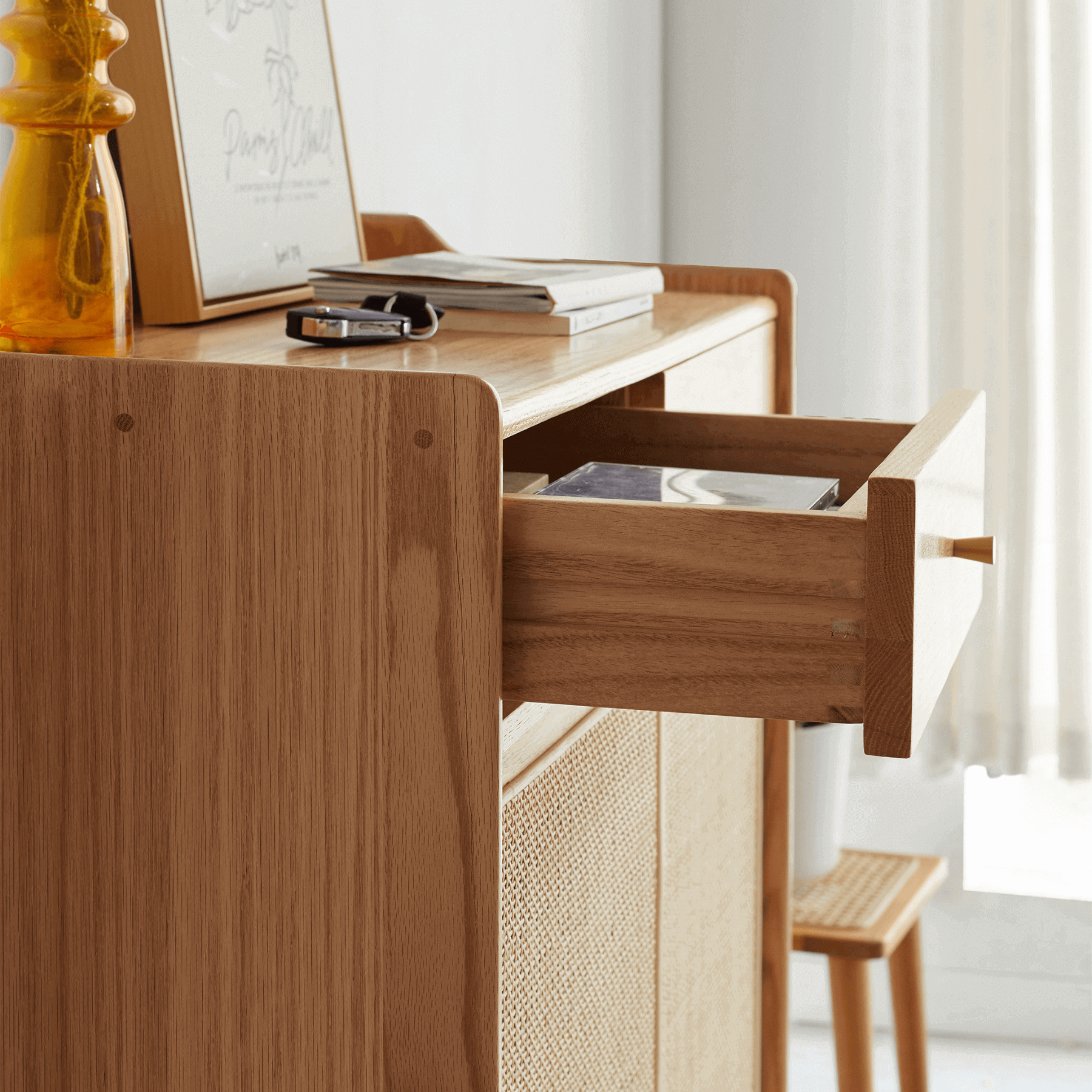 Svalbard Solid Oak 2 Door Shoe Cabinet with Drawers