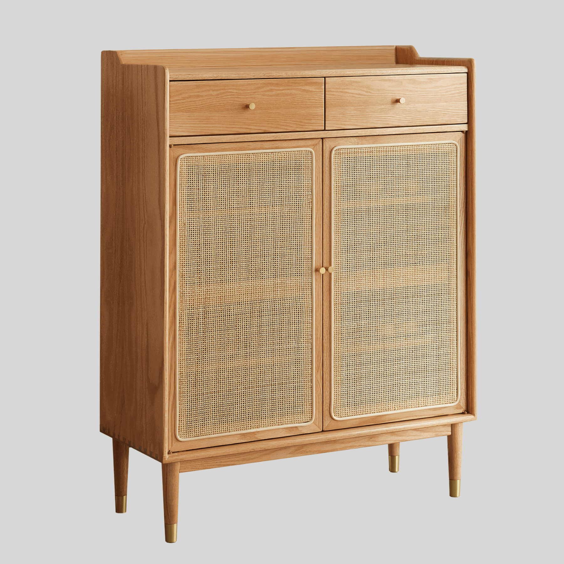 Svalbard Solid Oak 2 Door Shoe Cabinet with Drawers