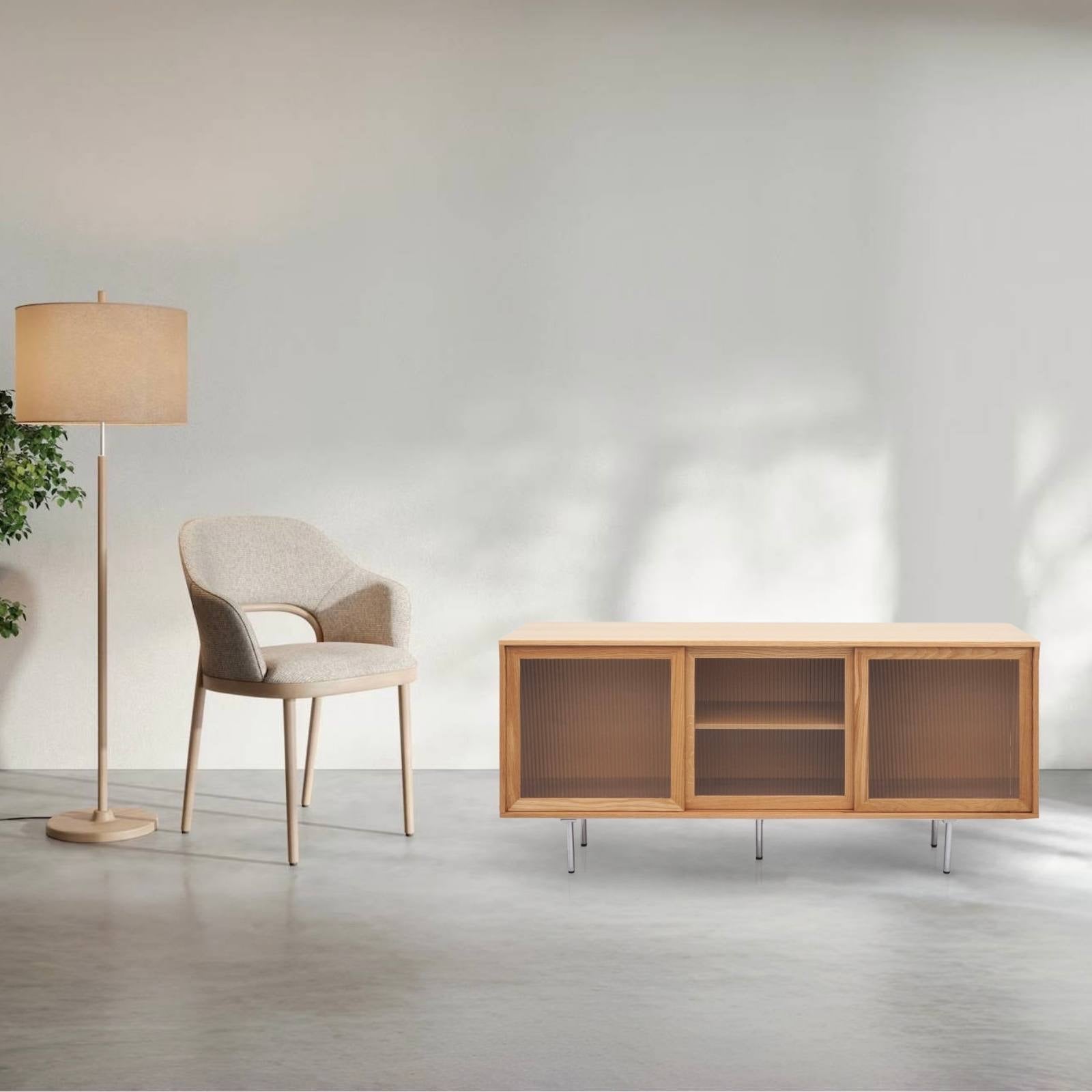 Hirtshals 160cm Oak Veneer TV Entertainment Stand