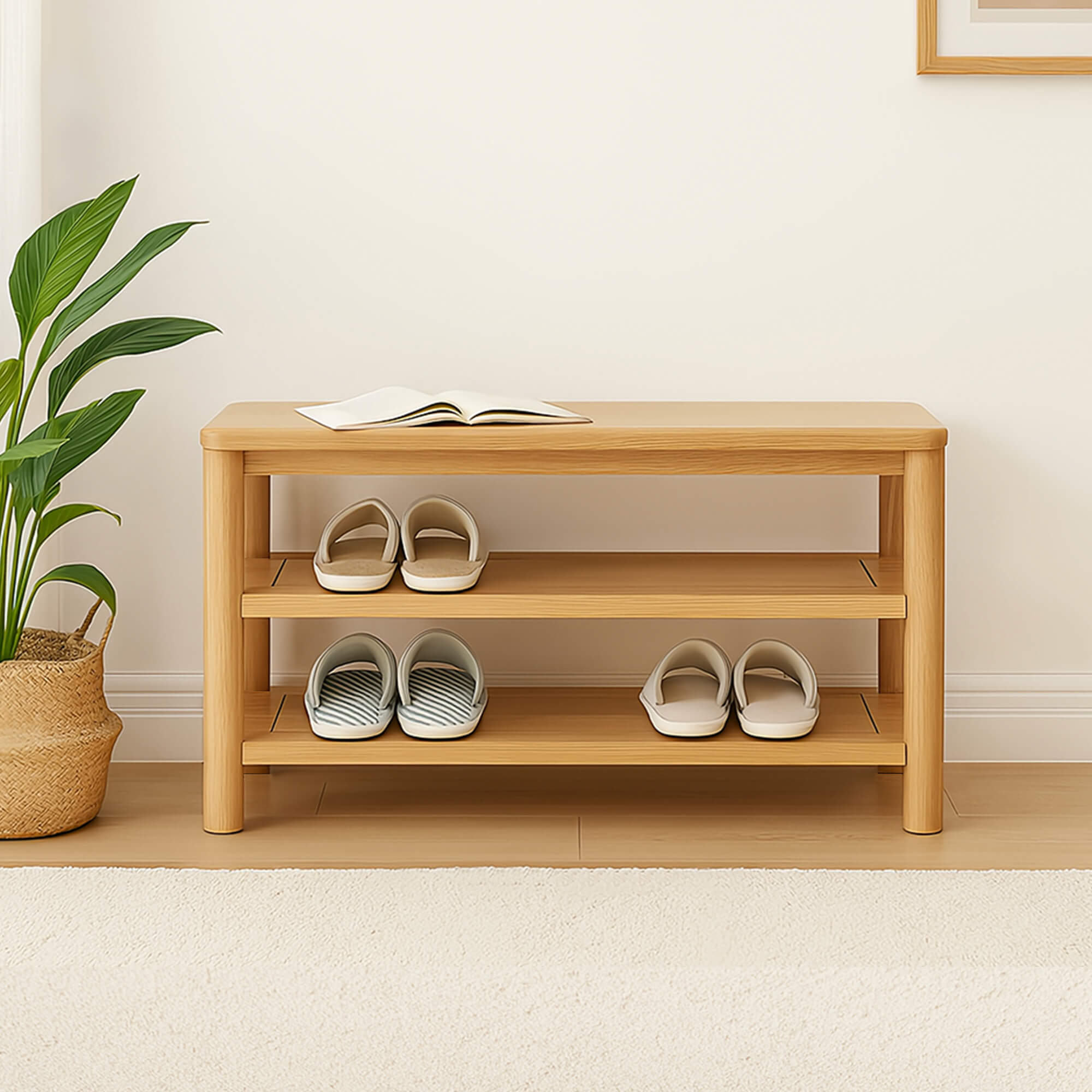 Bodø Solid Oak Shoe Bench