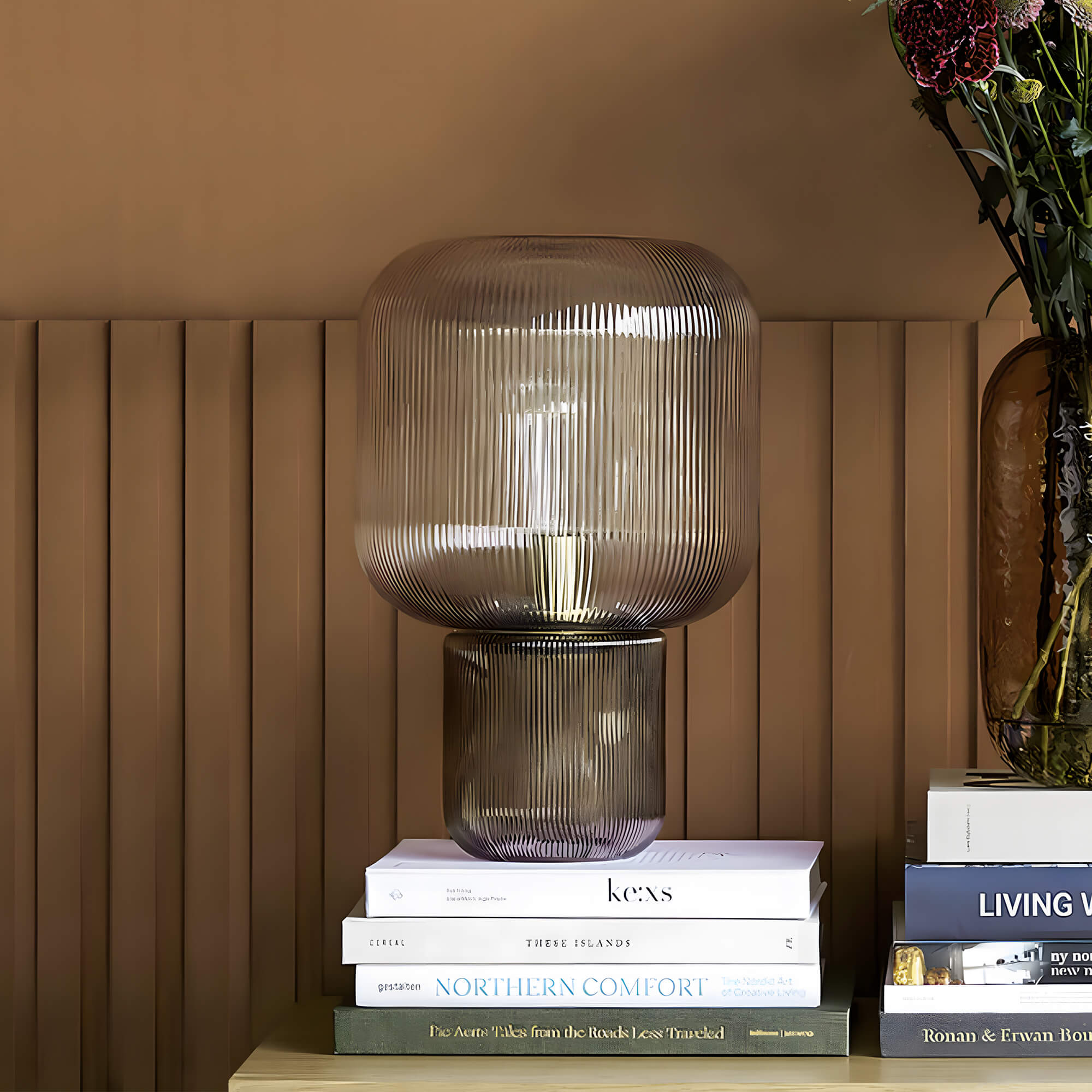 Arsta Smoked Glass Table Lamp