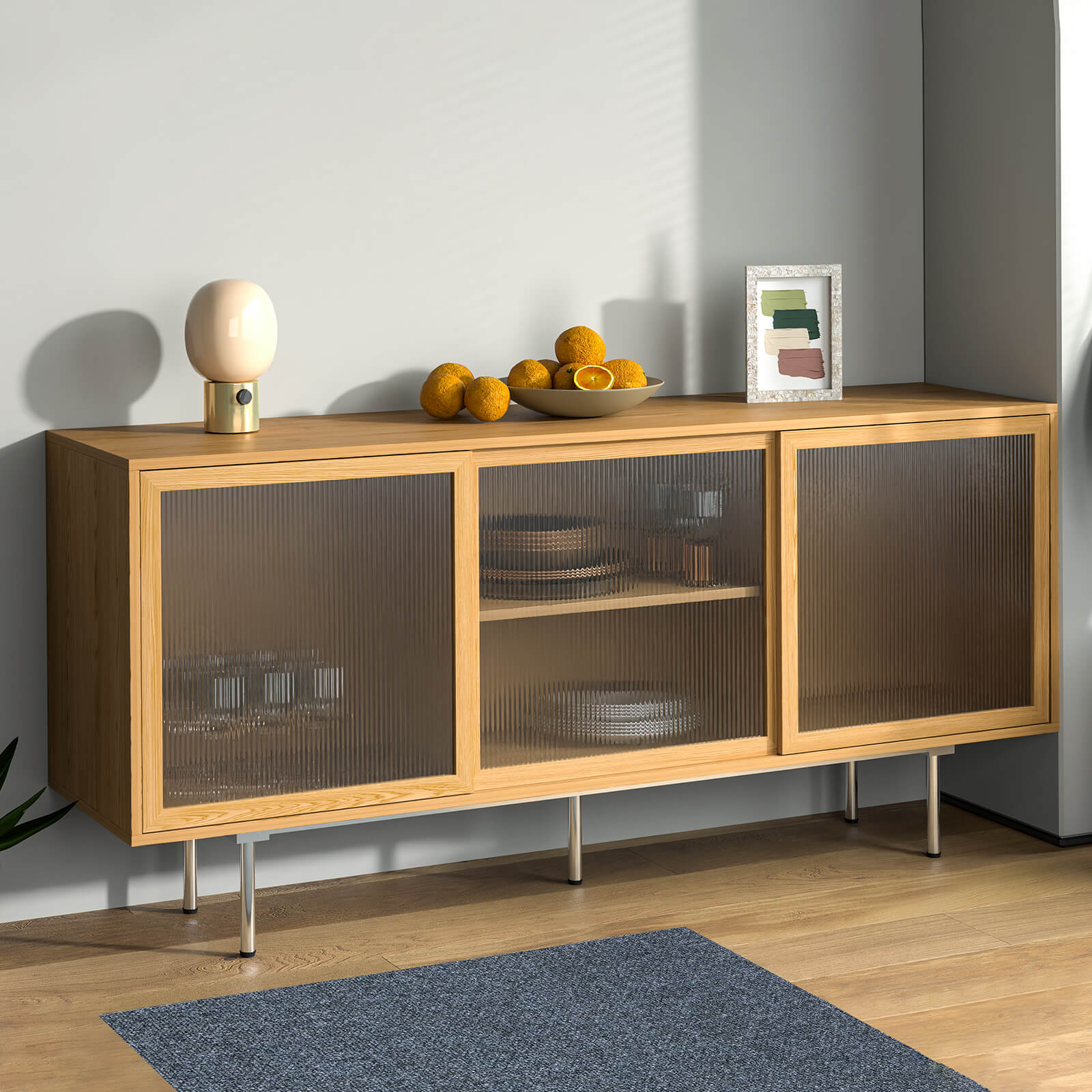 Hirtshals 160cm Oak Veneer TV Entertainment Stand