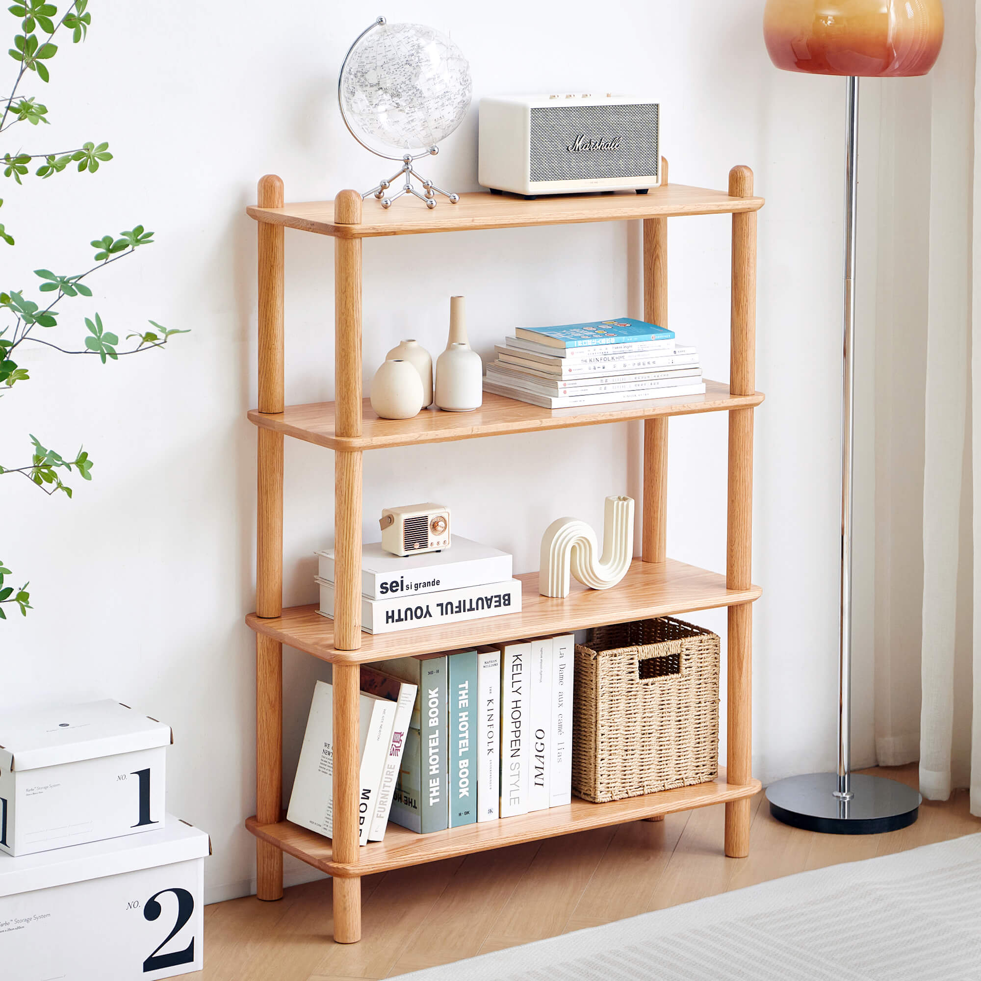 Holme 4 Tier Solid Oak Display Shelf
