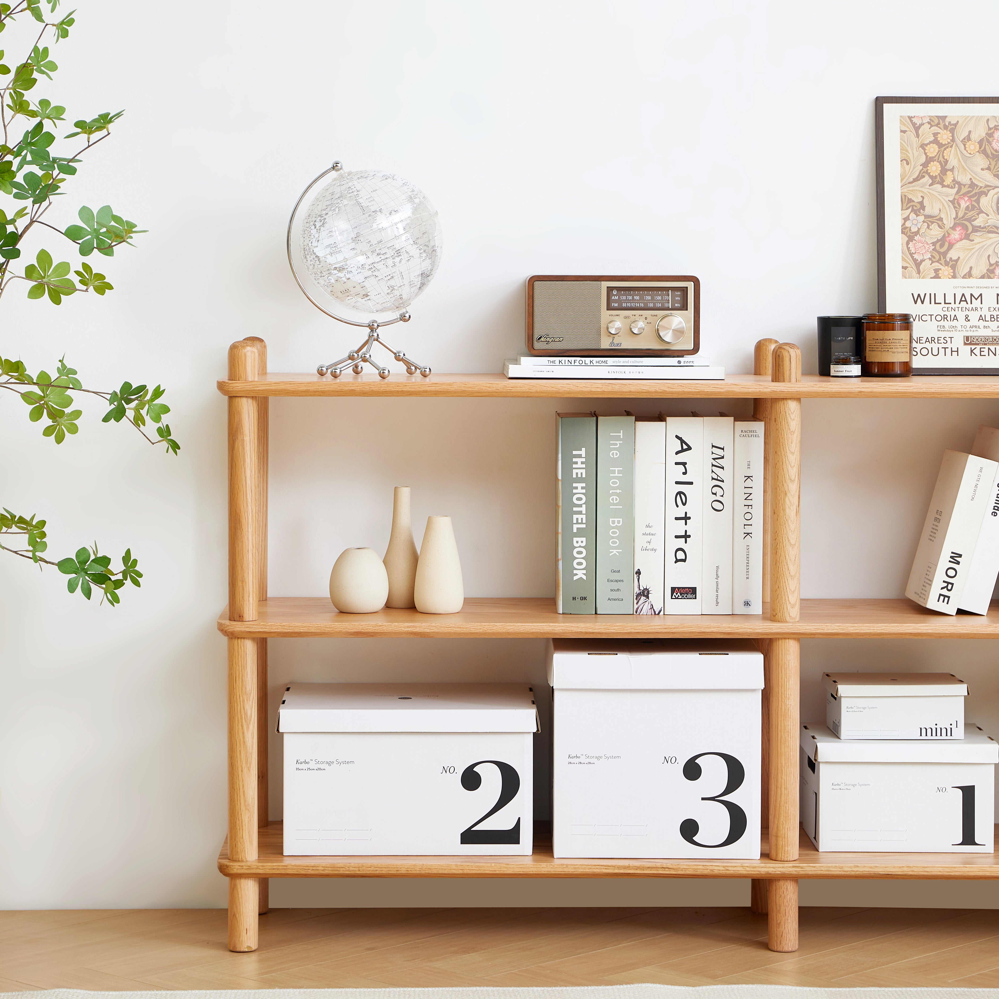 Harstad 2 Tier Solid Oak Display Shelf