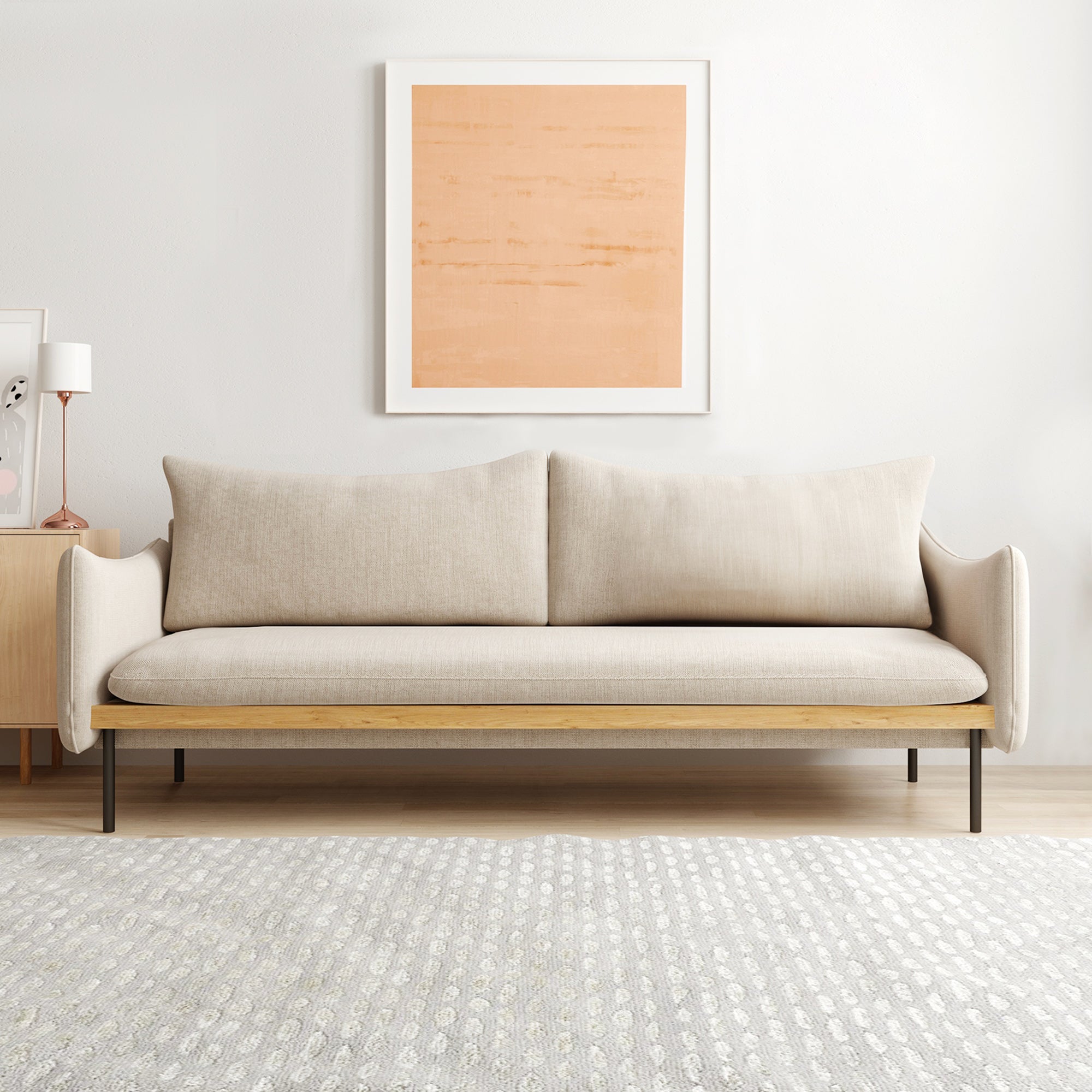 Lunde 3 Seater Linen Sofa