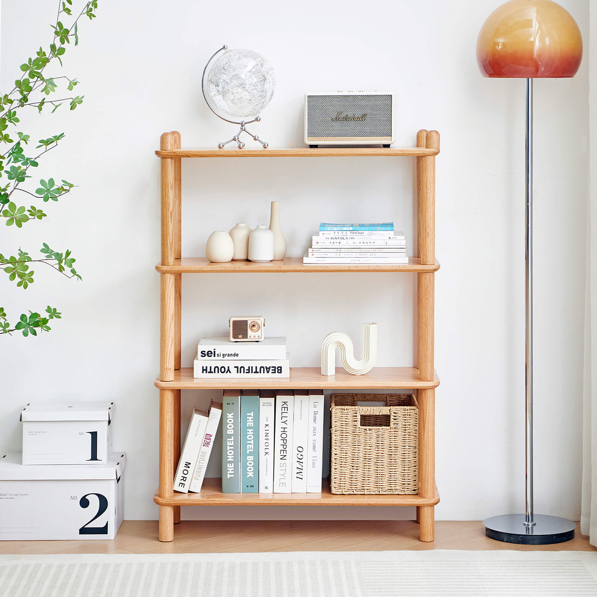 Holme 4 Tier Solid Oak Display Shelf