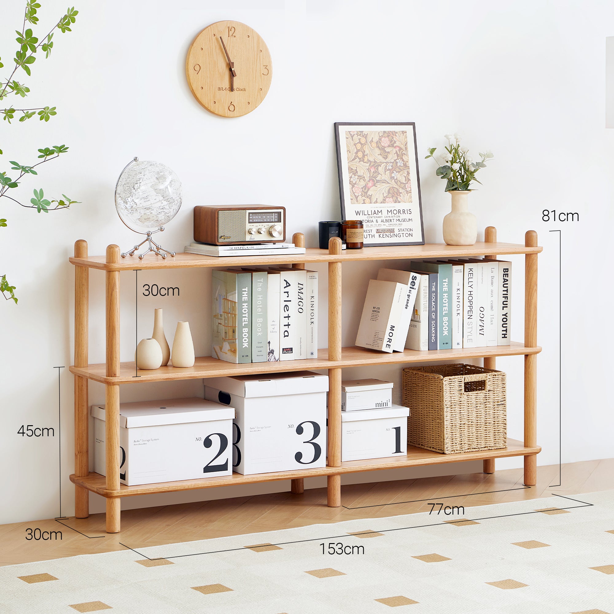 Harstad 2 Tier Solid Oak Display Shelf