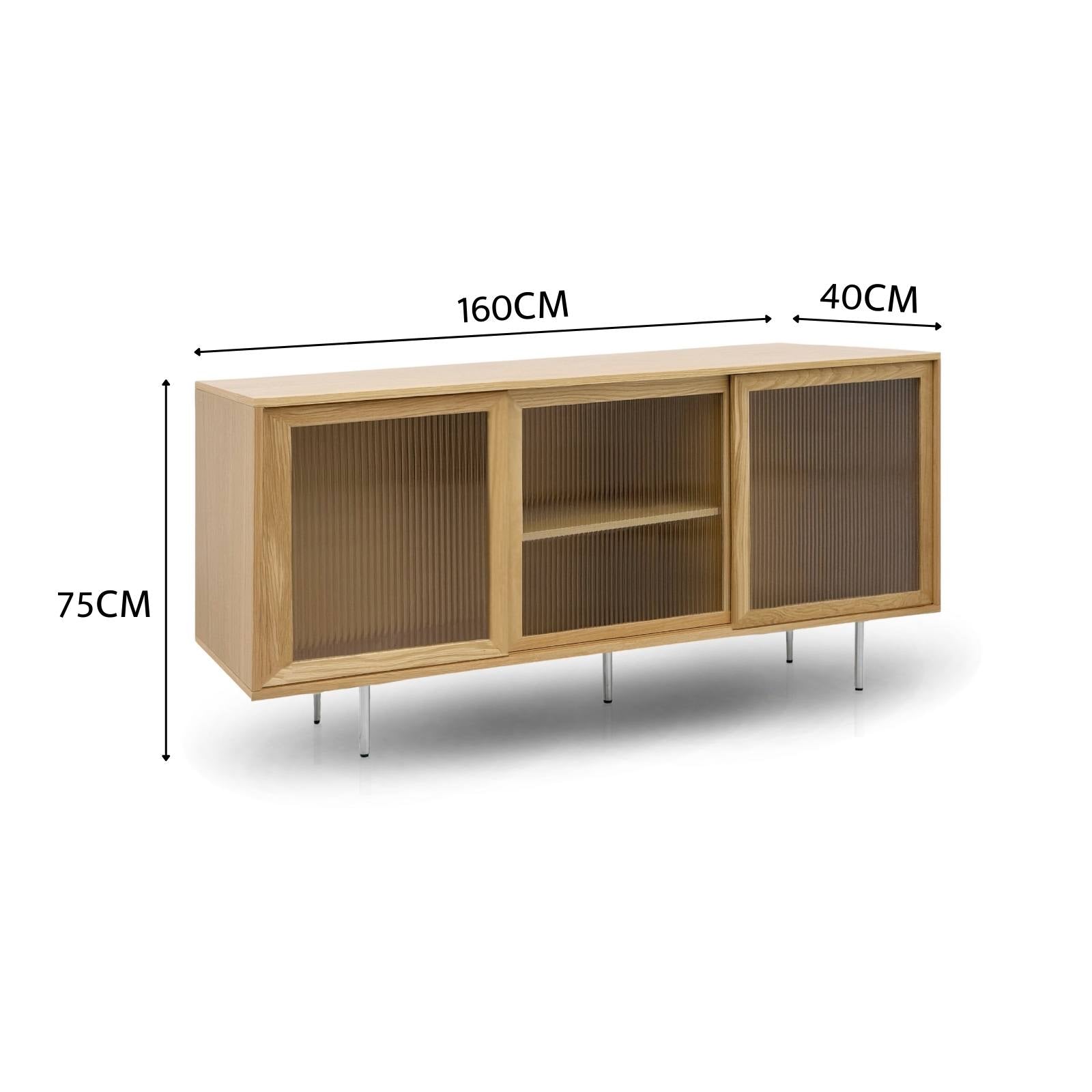 Hirtshals 160cm Oak Veneer TV Entertainment Stand