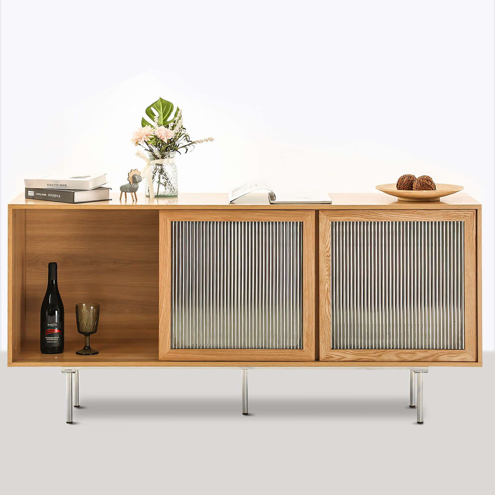 Hirtshals 160cm Oak Veneer TV Entertainment Stand