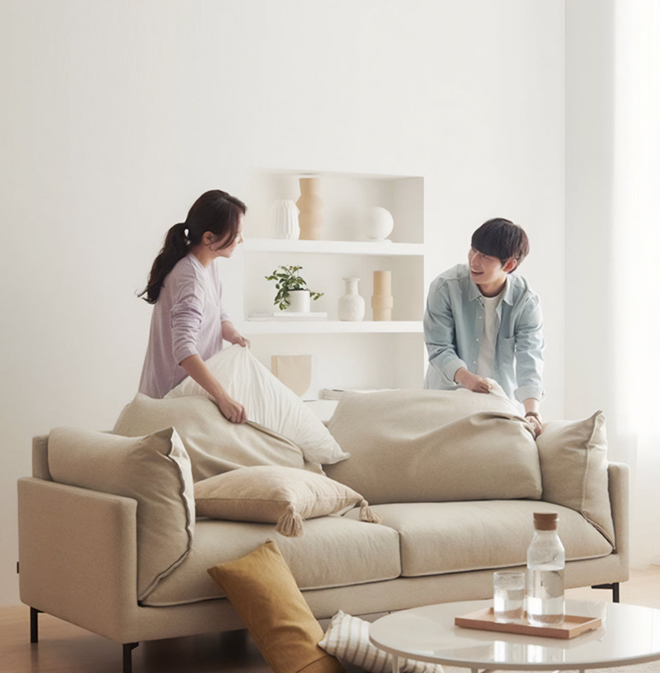 Stockholm 3 Seater Linen Sofa