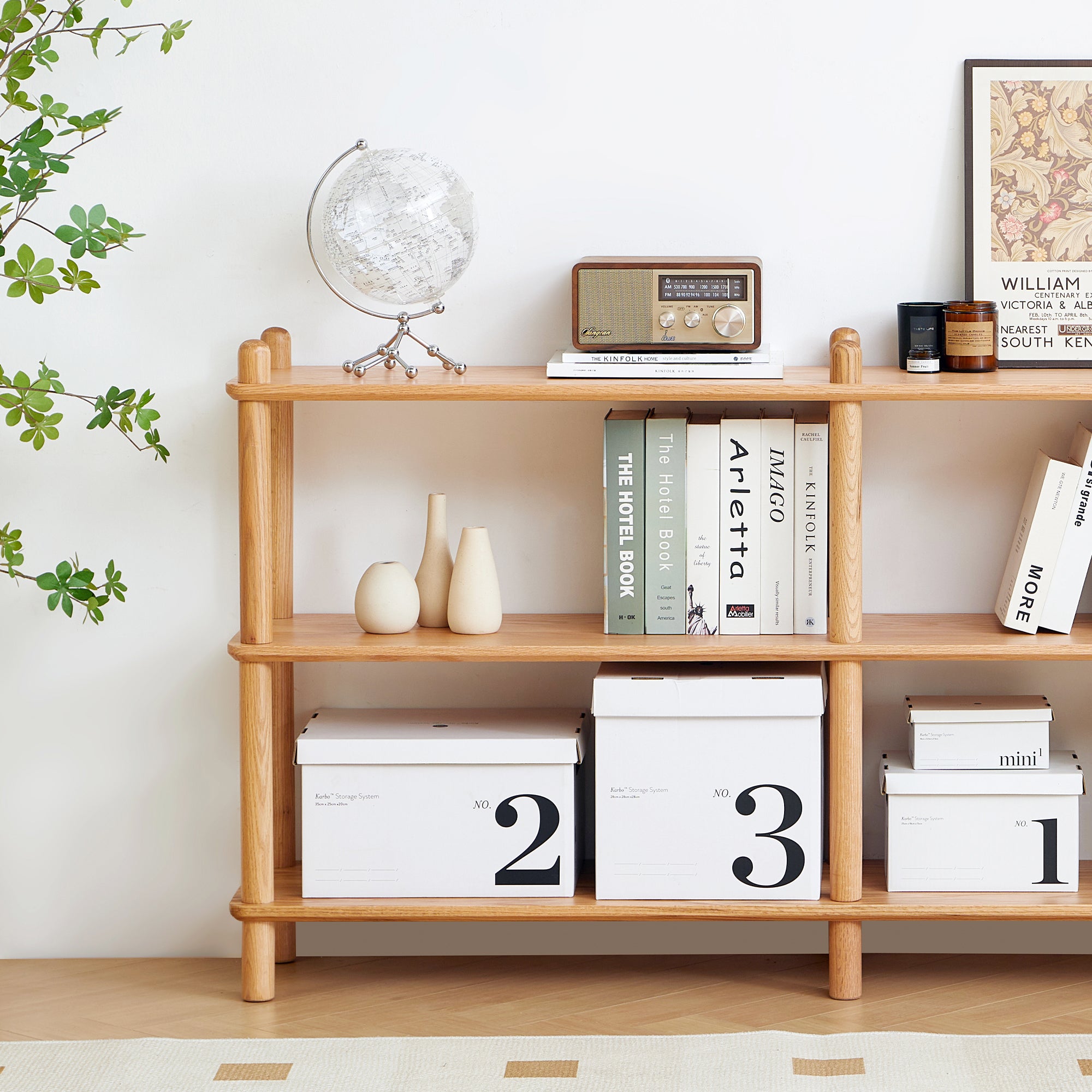 Harstad 2 Tier Solid Oak Display Shelf