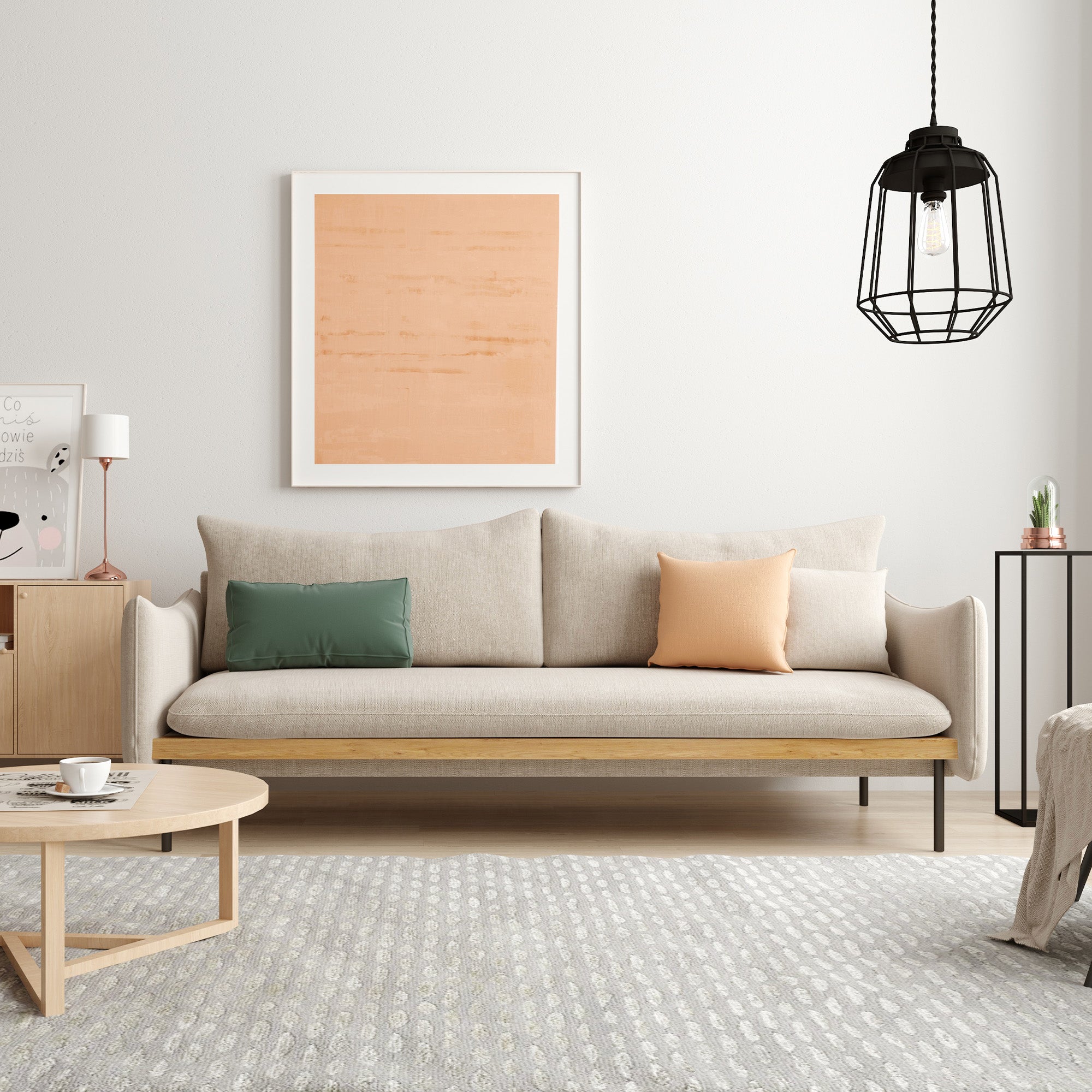 Lunde 3 Seater Linen Sofa