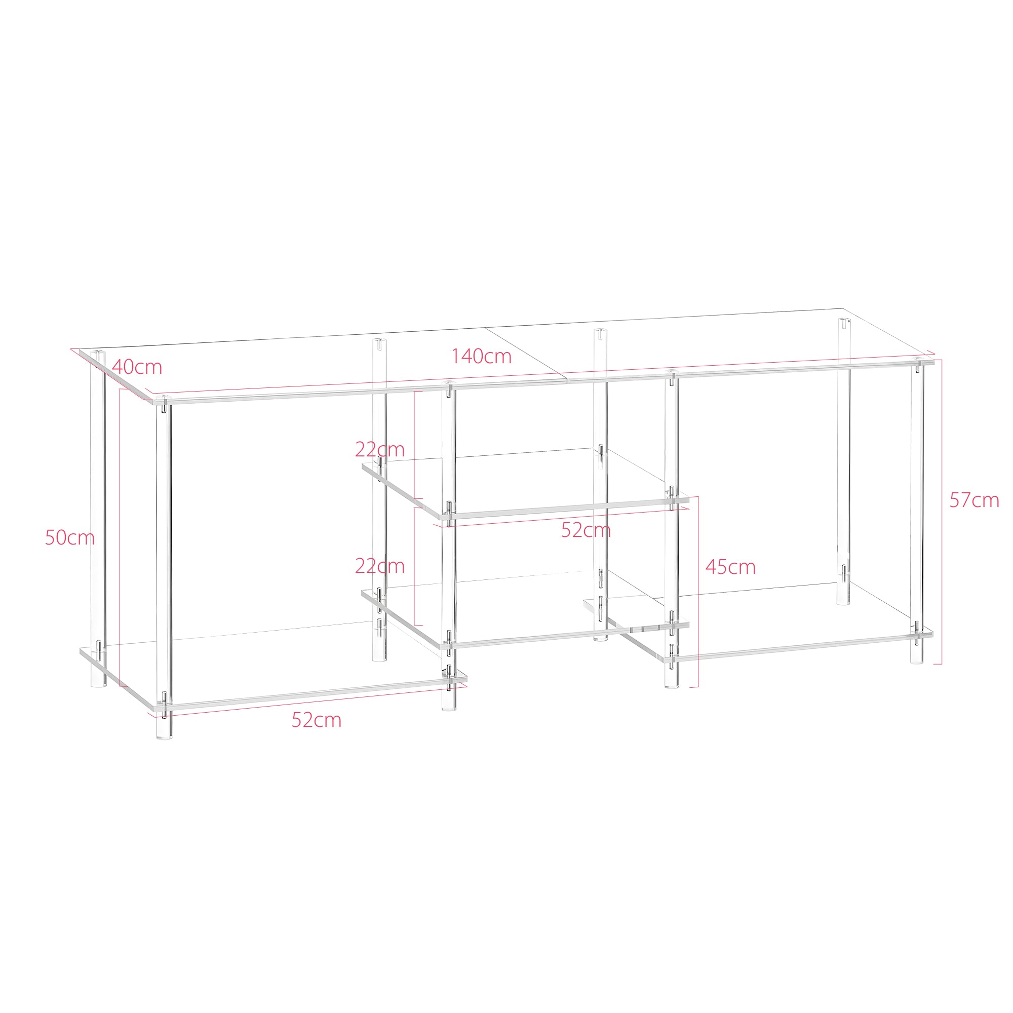 Hadsten Acrylic Console Table