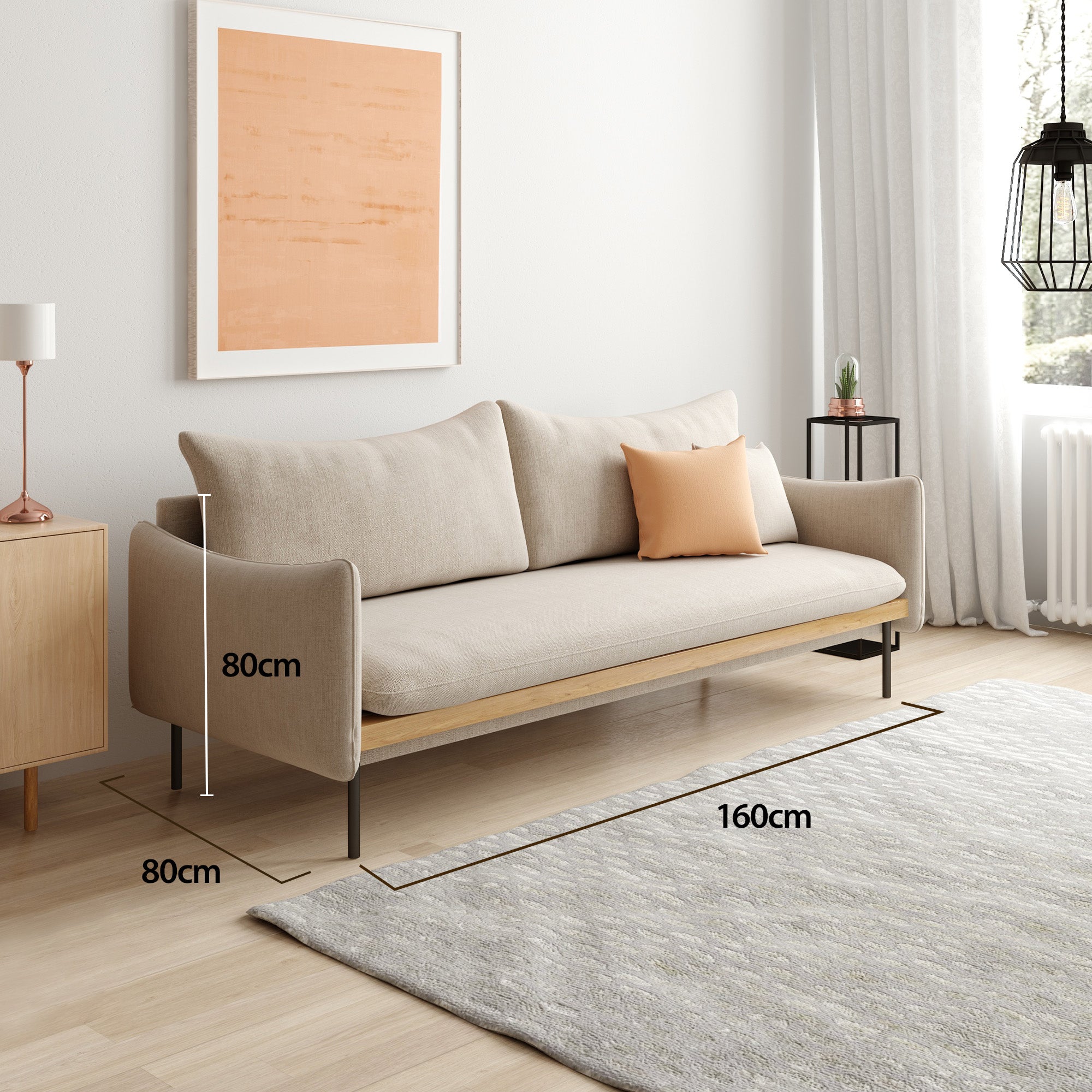 Lunde 2 Seater Linen Sofa