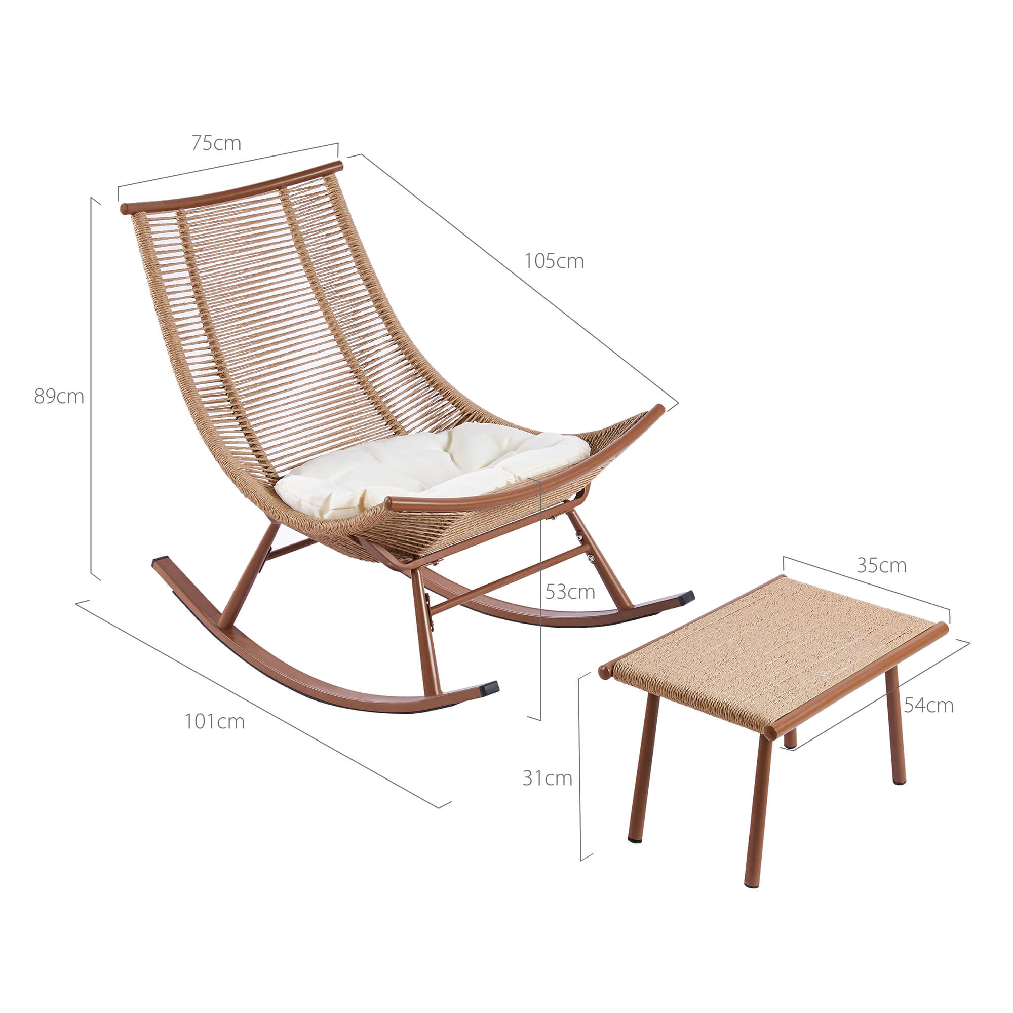 Nybro Rocking Chair and Foot Stool Set