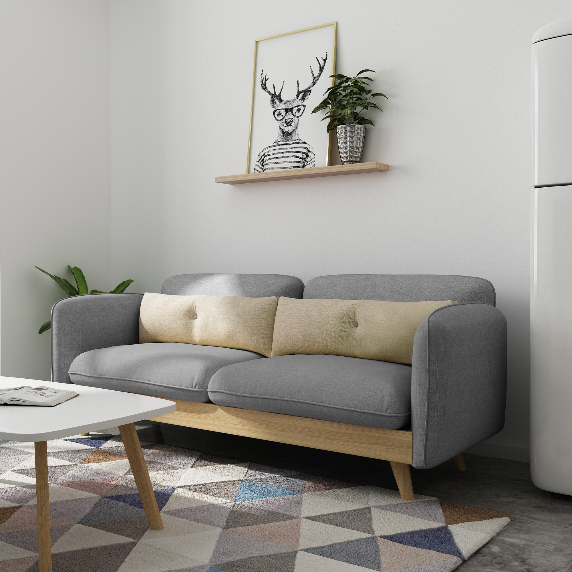 Flen 3 Seater Linen Sofa