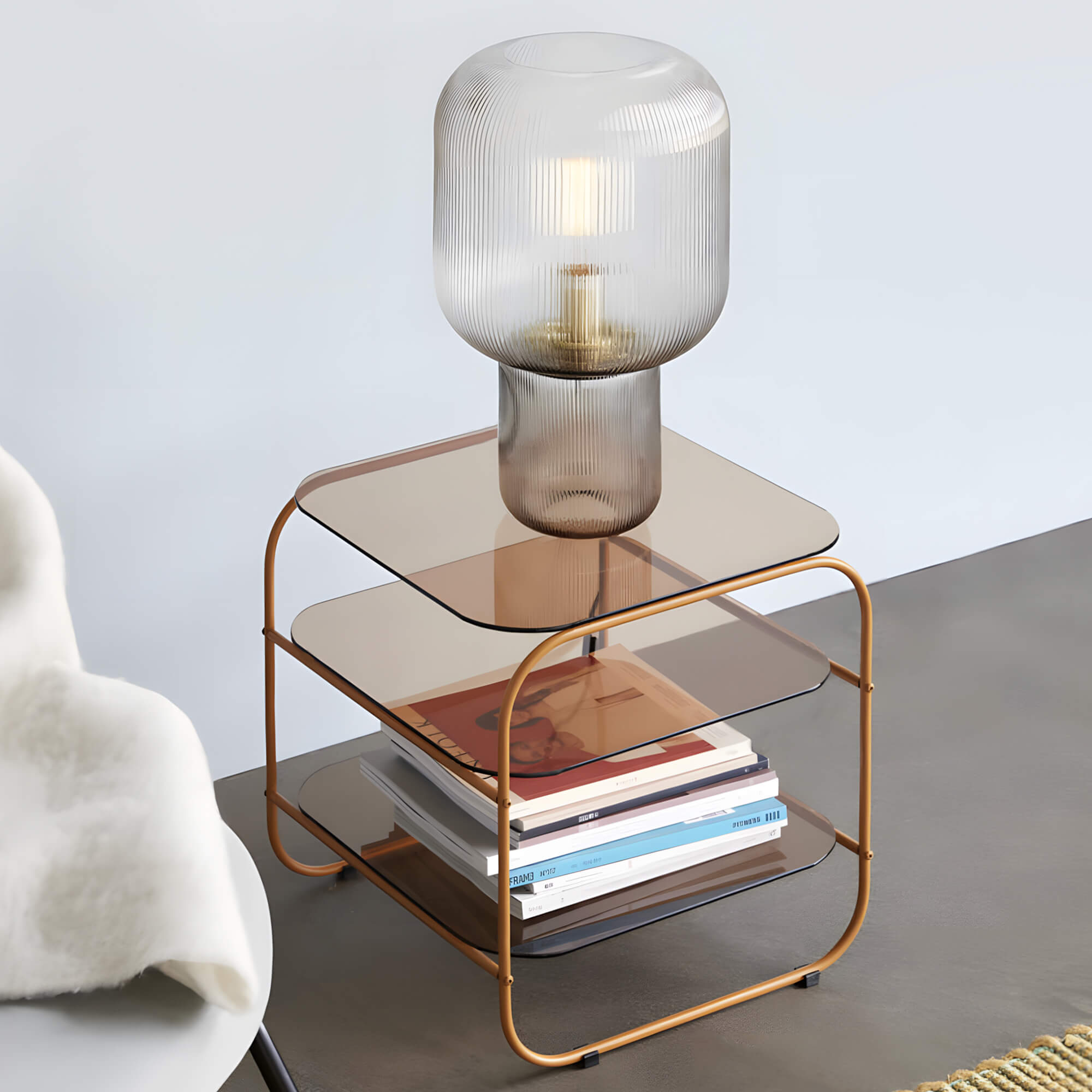 Arsta Smoked Glass Table Lamp