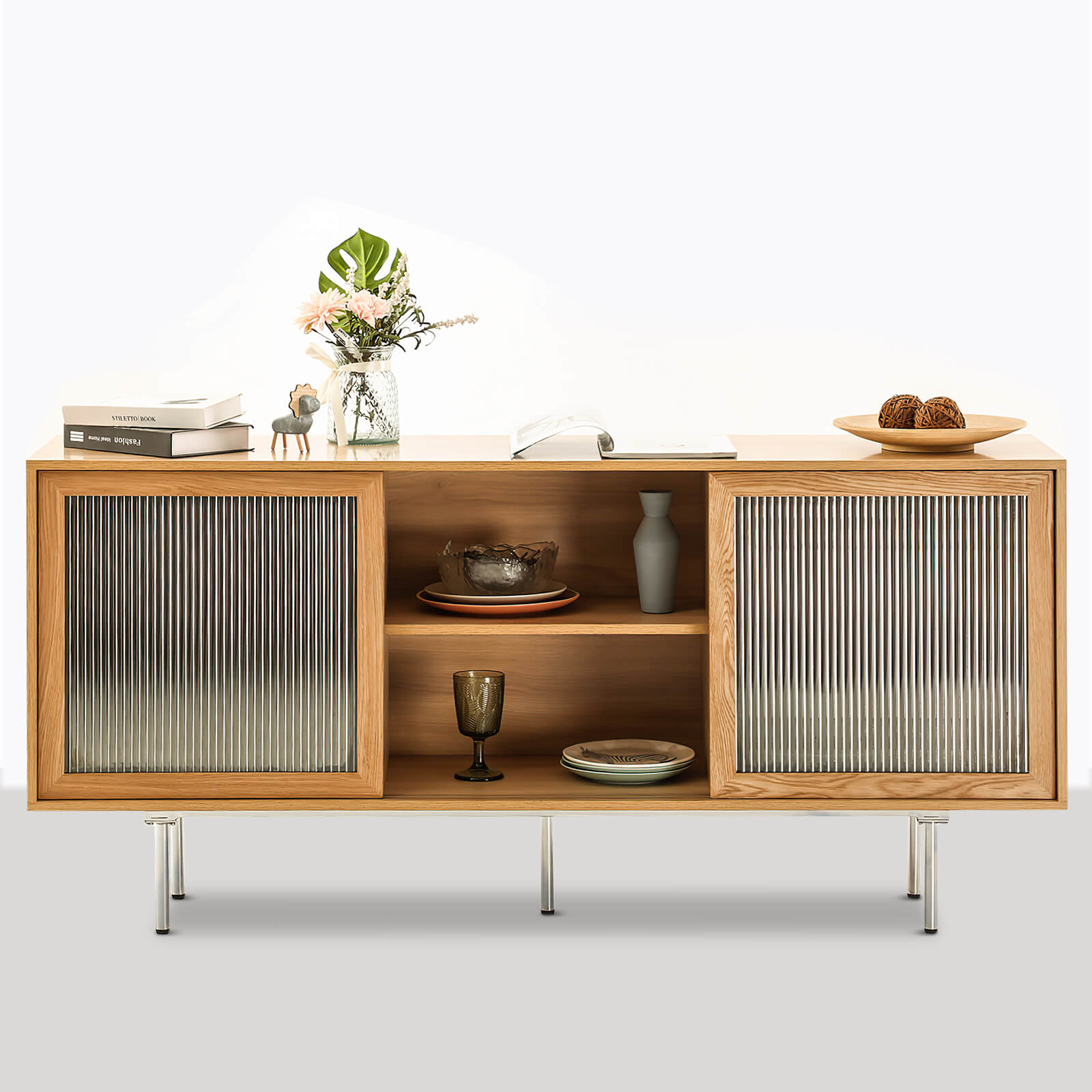 Hirtshals 160cm Oak Veneer TV Entertainment Stand