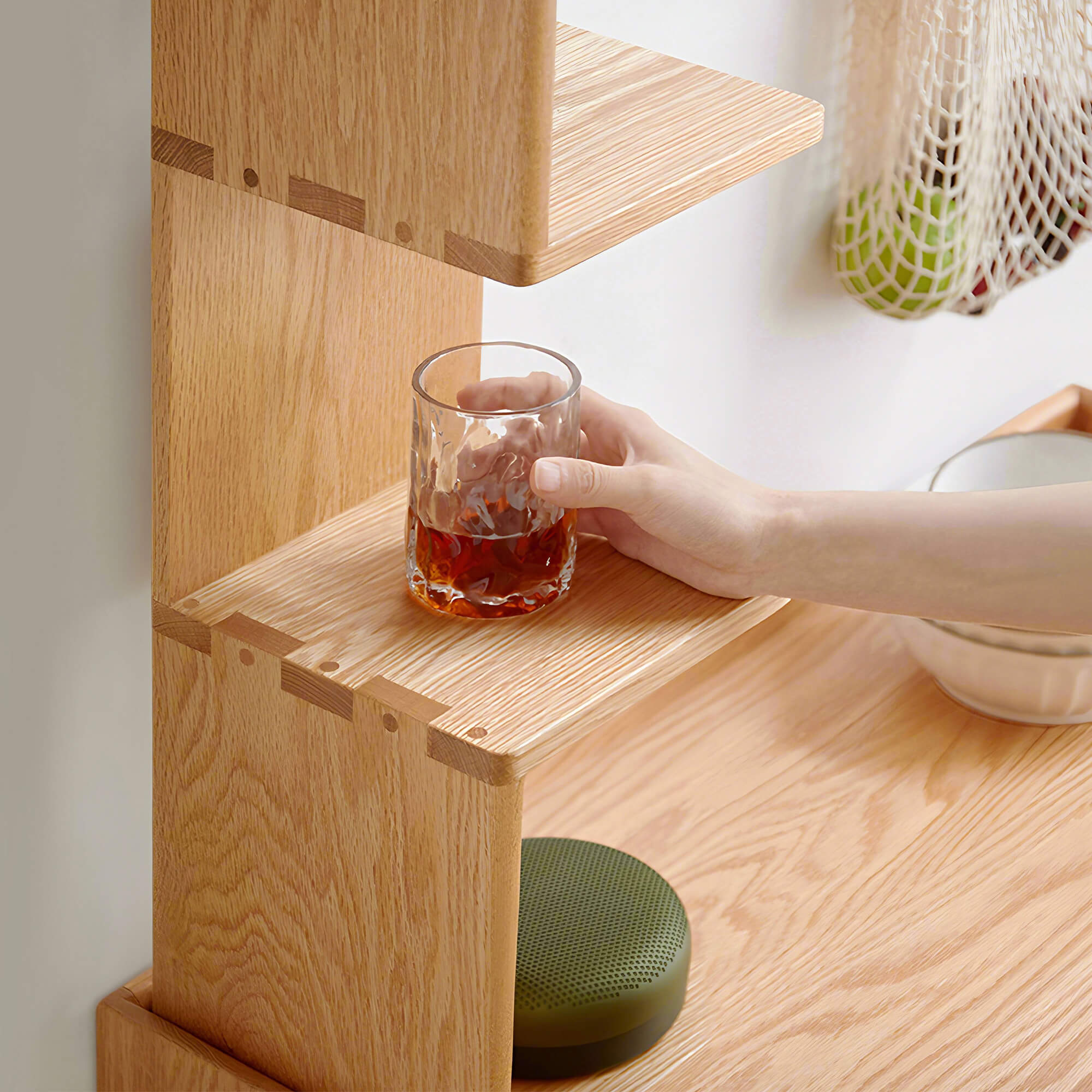 Alta Vertical Solid Oak Wall Shelf
