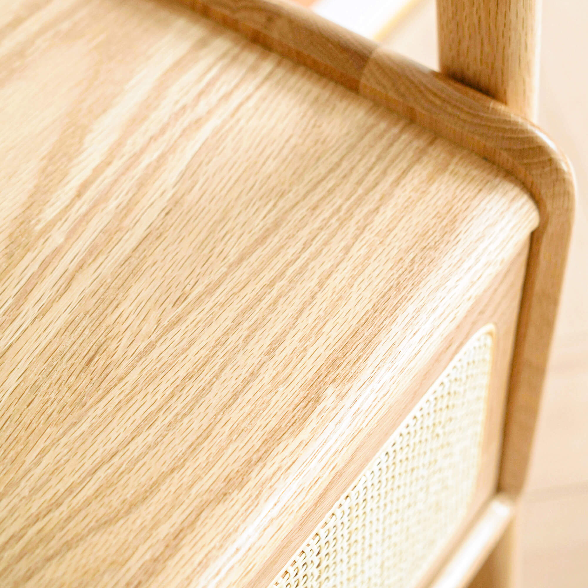Farsund Solid Oak Garment Stand with Rattan Drawer