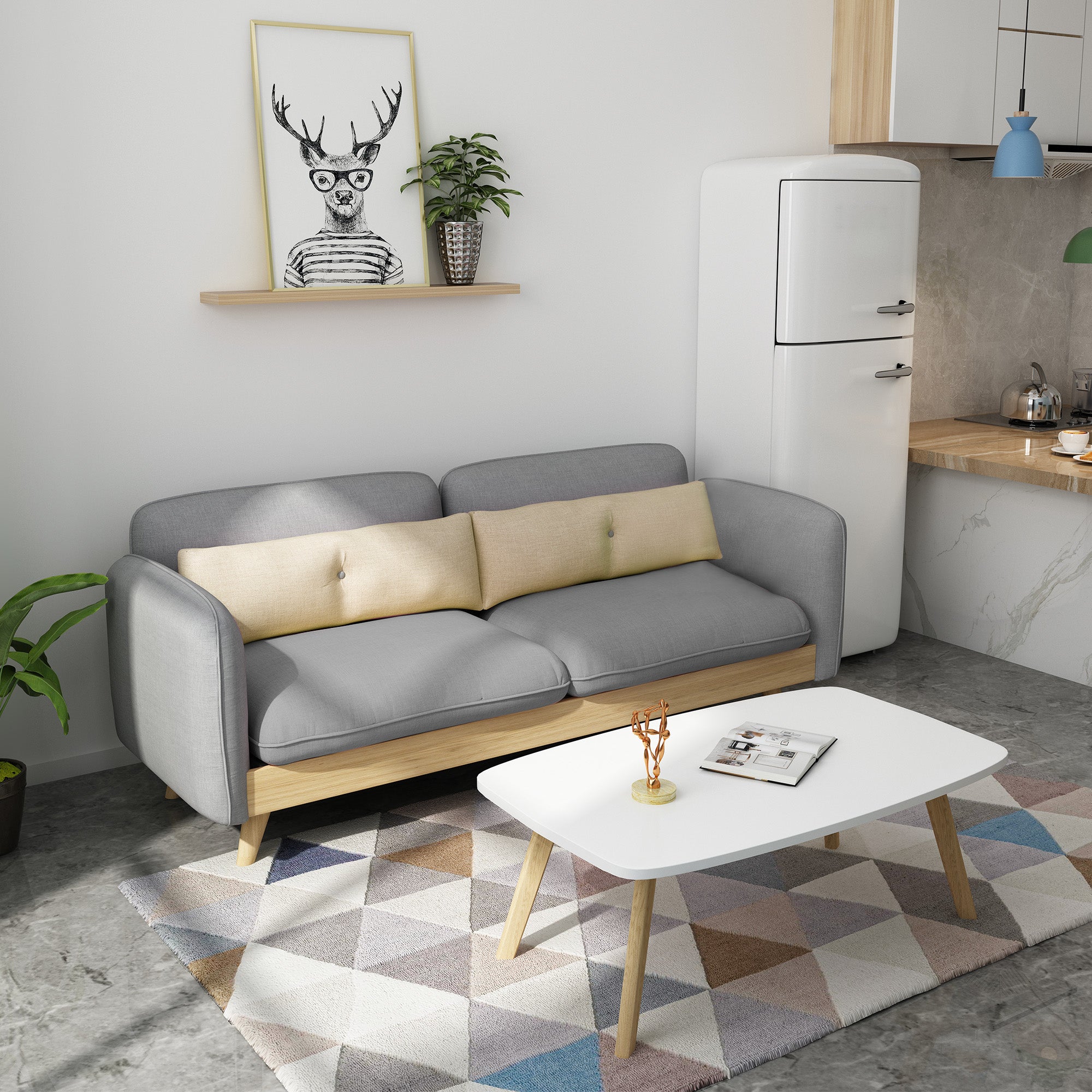 Flen 3 Seater Linen Sofa