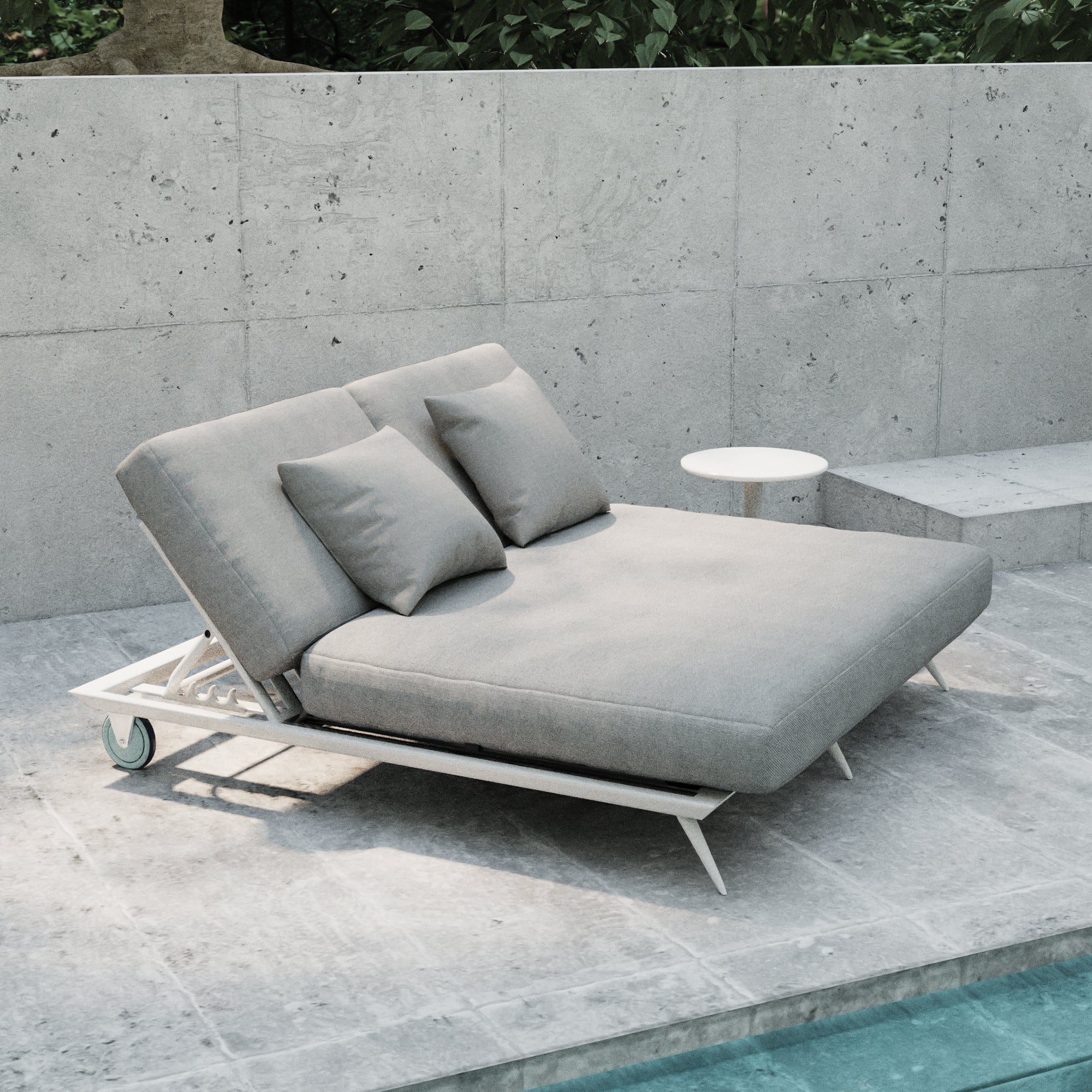Avenyn Double Grey Reclining Sun Lounger