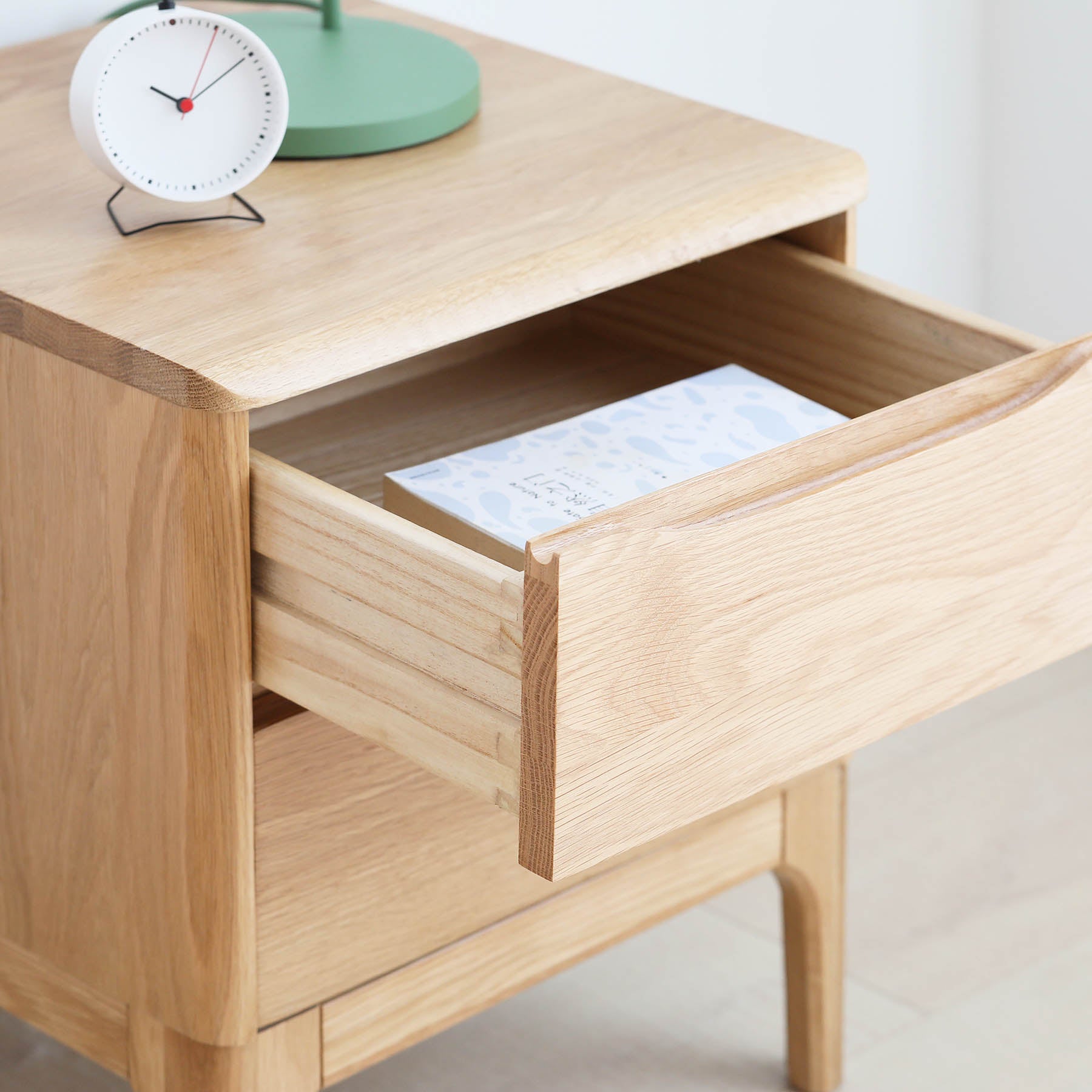 Set of 2 Skive American Oak Wood Bedside Table