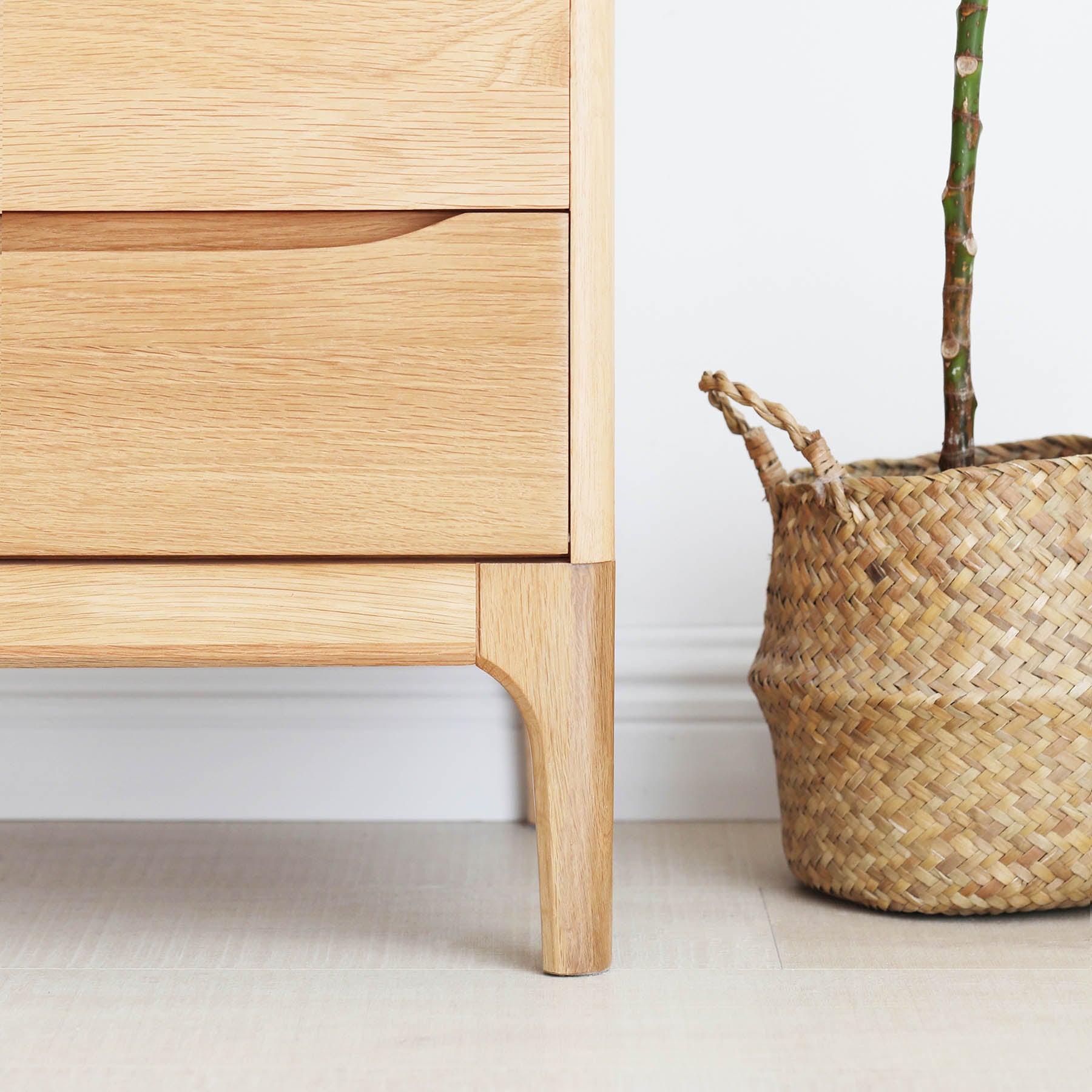 Set of 2 Skive American Oak Wood Bedside Table