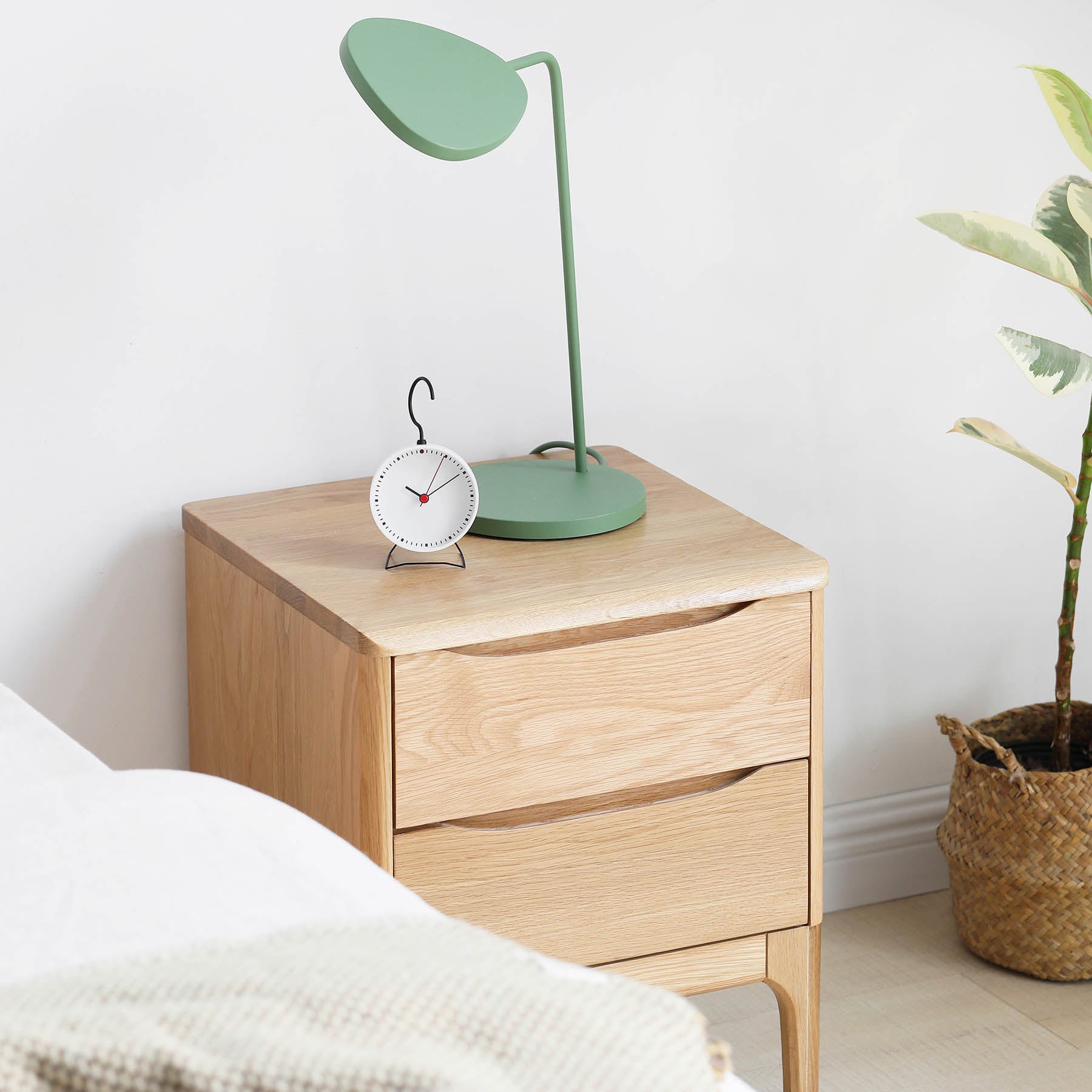 Set of 2 Skive American Oak Wood Bedside Table