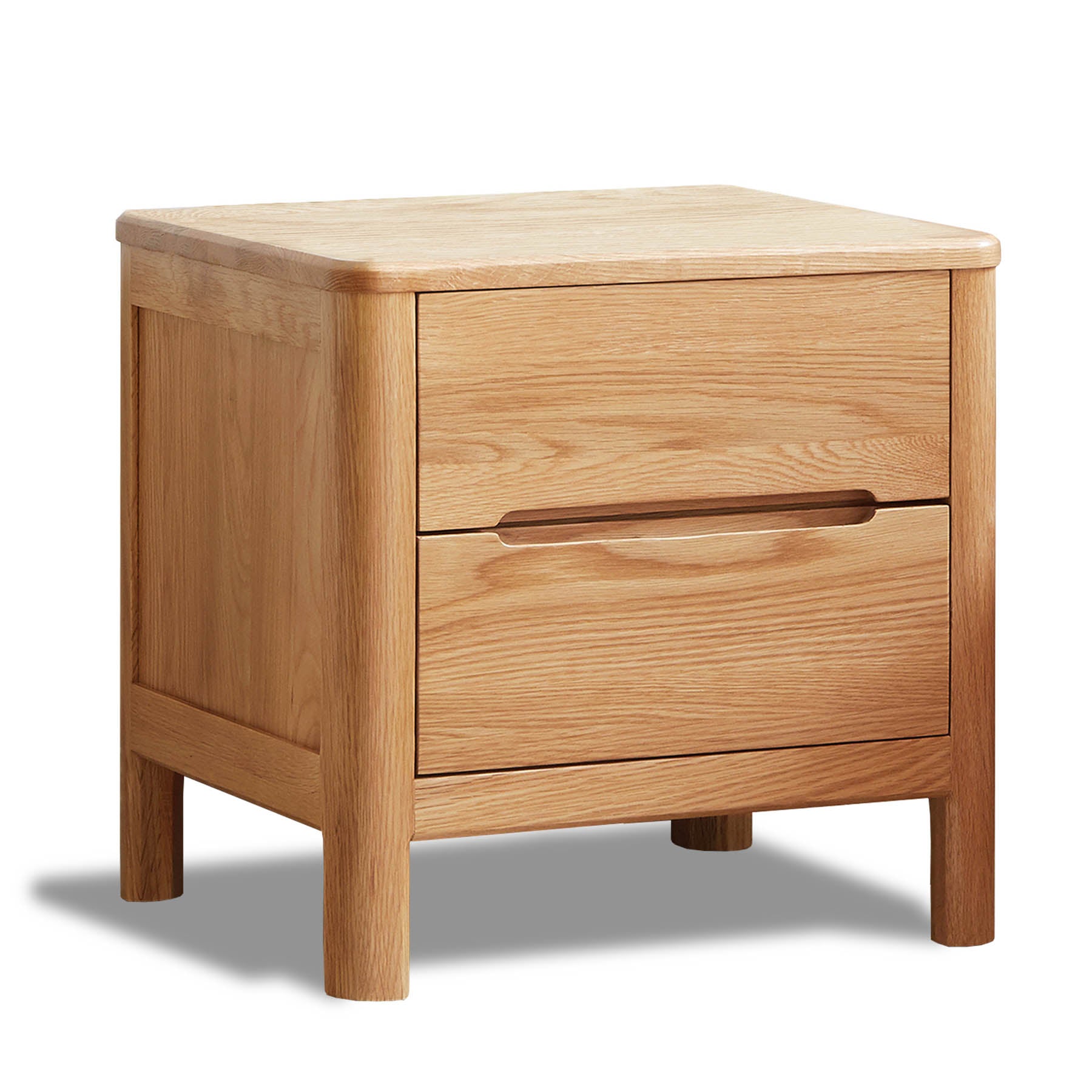 Set of 2 Grenaa Solid Oak Wood Bedside Table