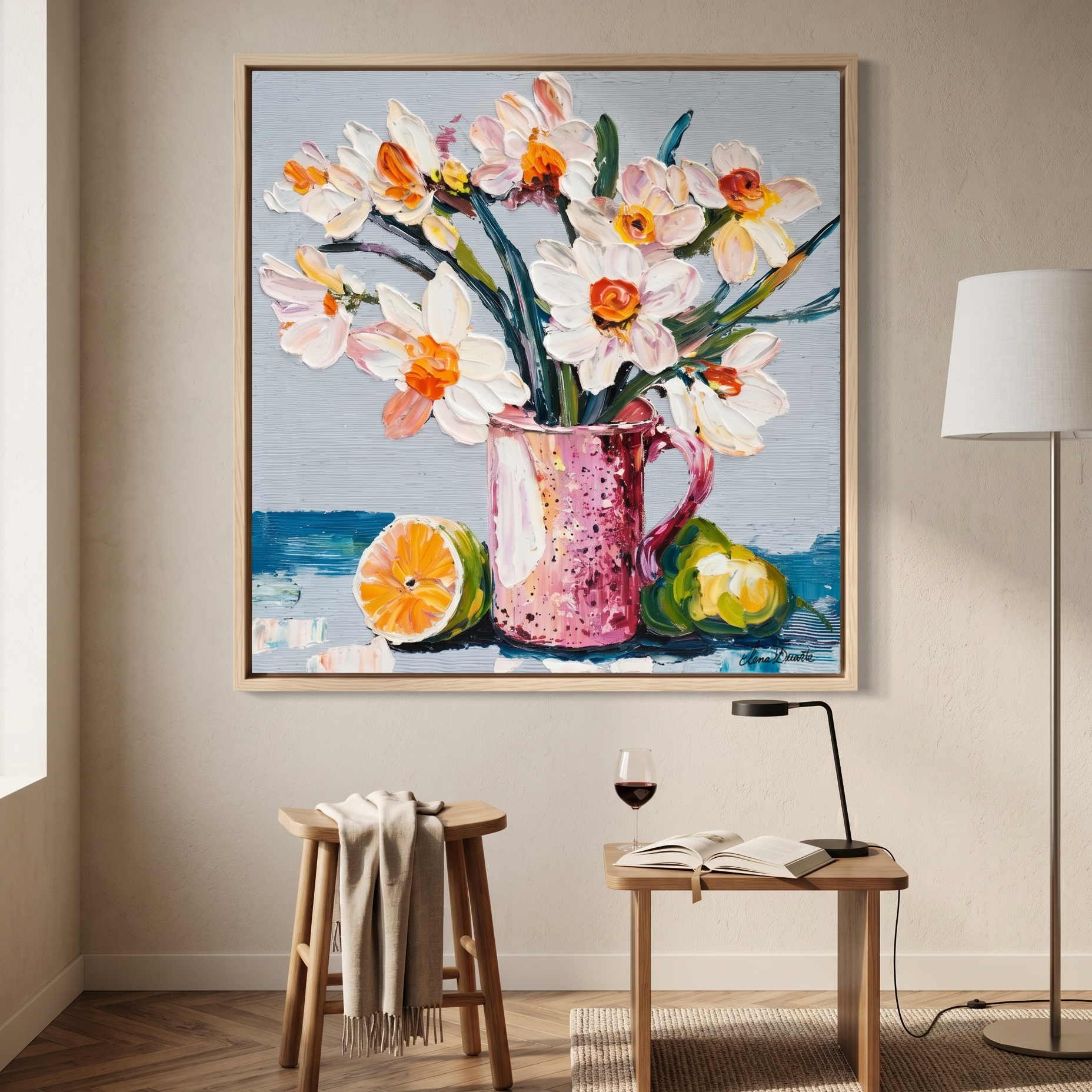 Stillness with Citrus — Original Impasto Painting by Elena Duarte