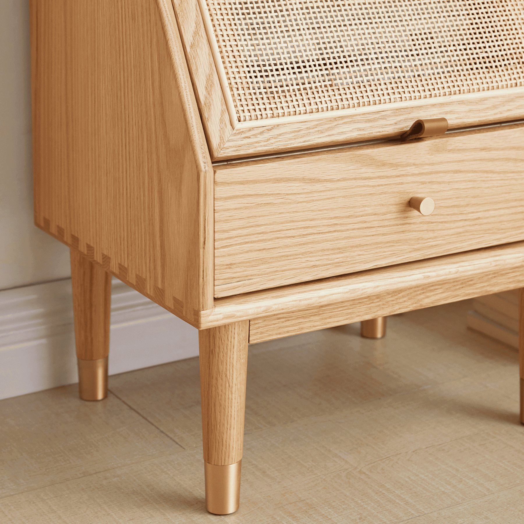 Arhus Solid Oak Wood Bedside Table
