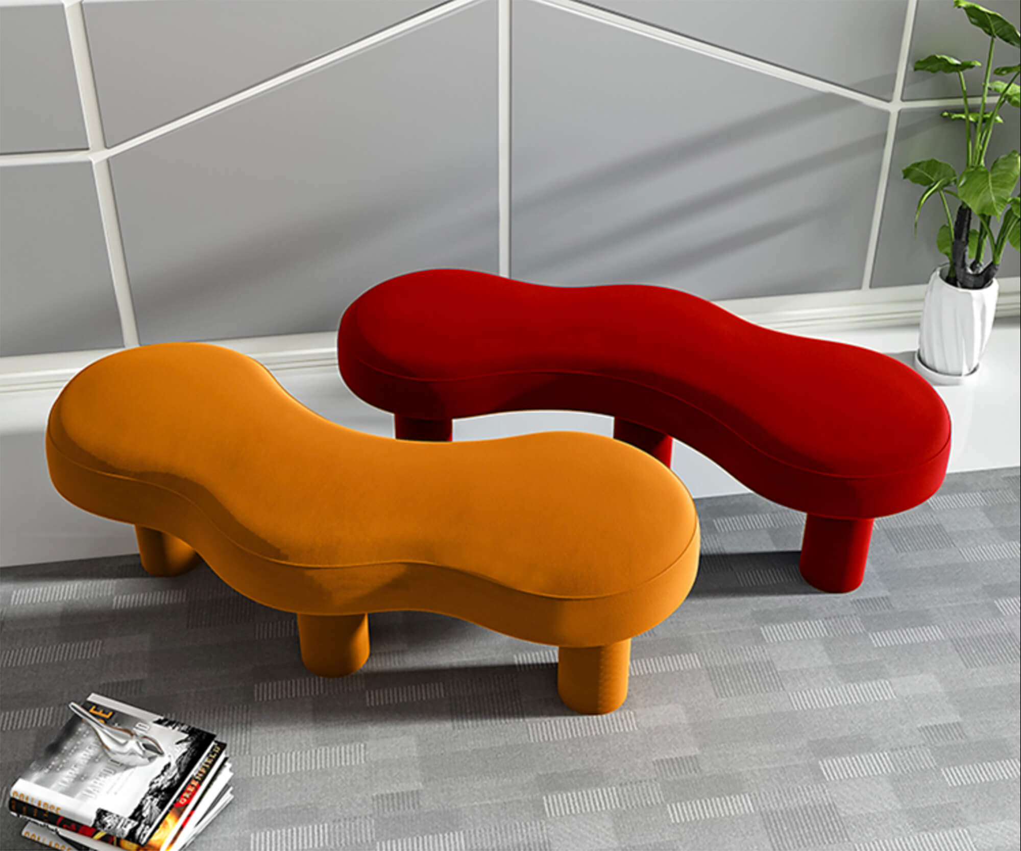 Avesta Bold Replica Accent Bench - Red