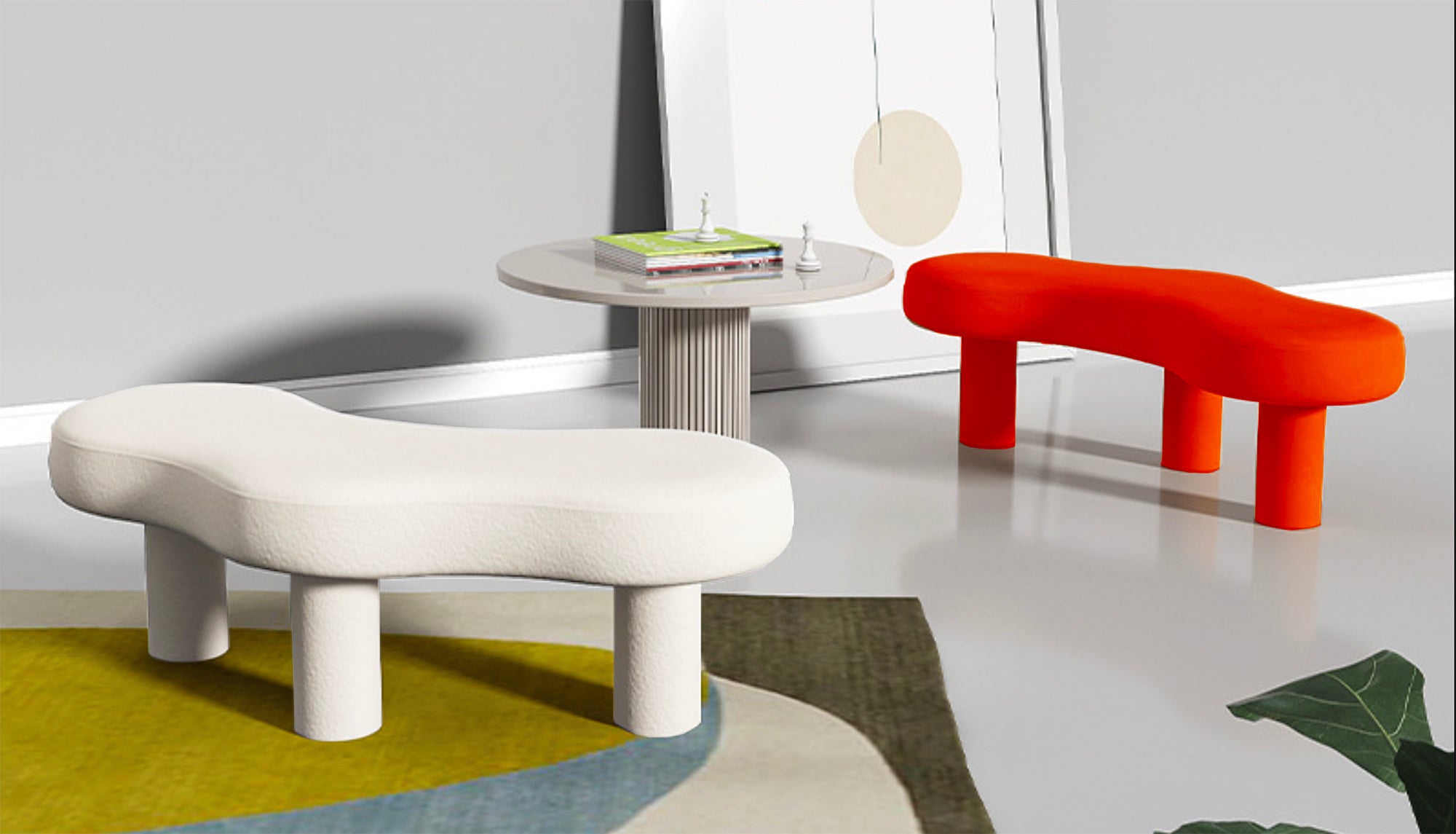 Avesta Bold Replica Accent Bench - Red