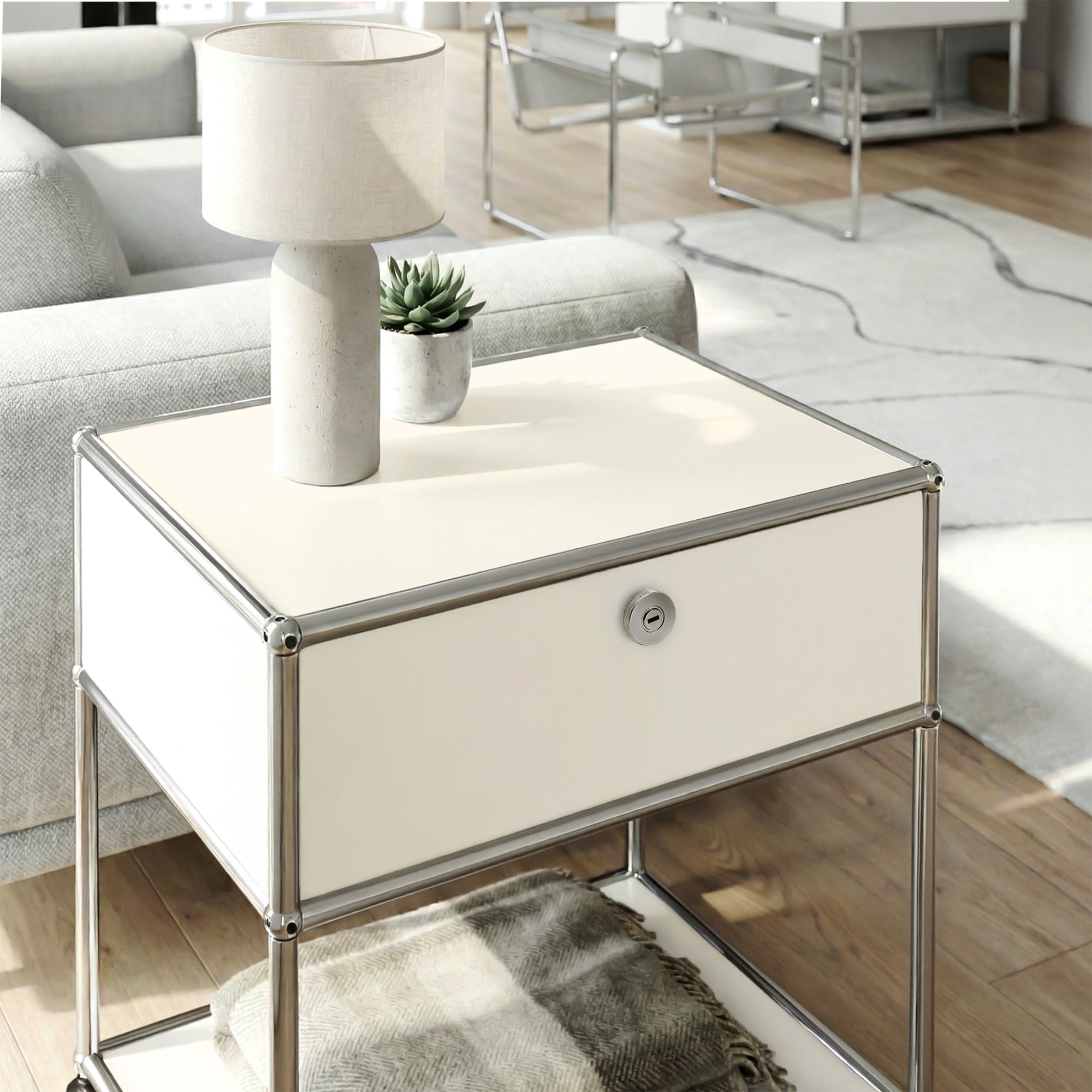 Brædstrup Stainless Steel Bedside Table