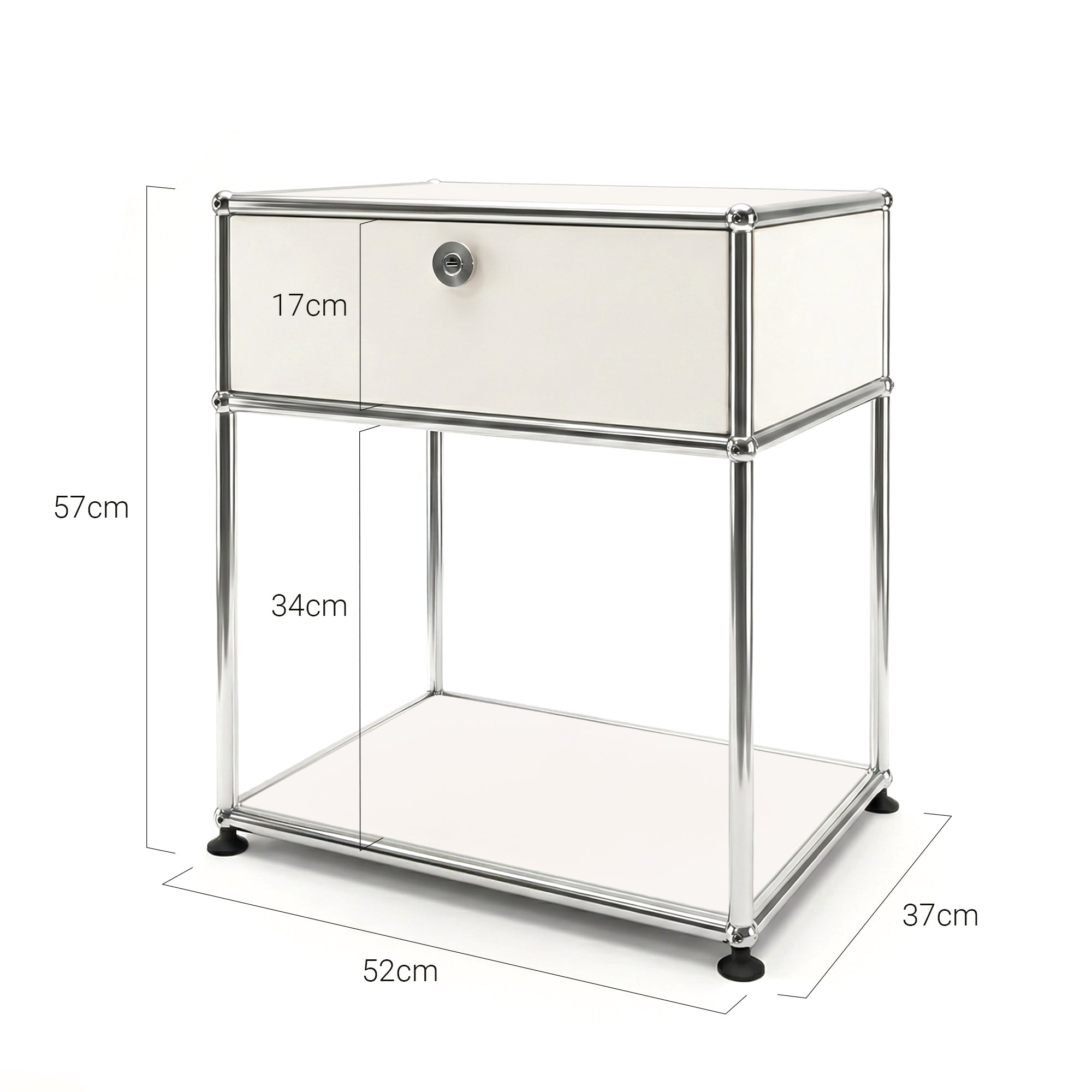 Brædstrup Stainless Steel Bedside Table