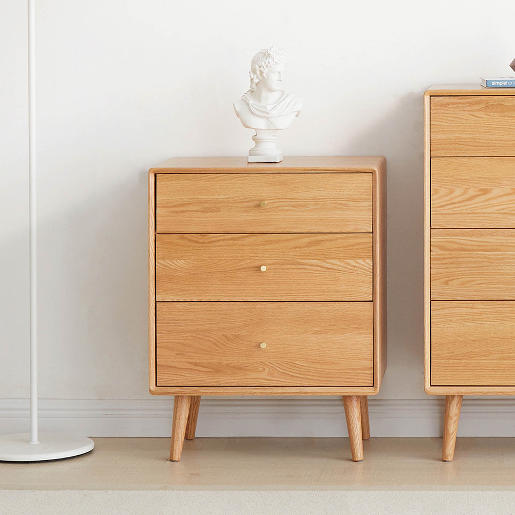 Ronne Solid Oak Chest of Drawer Bedside Table