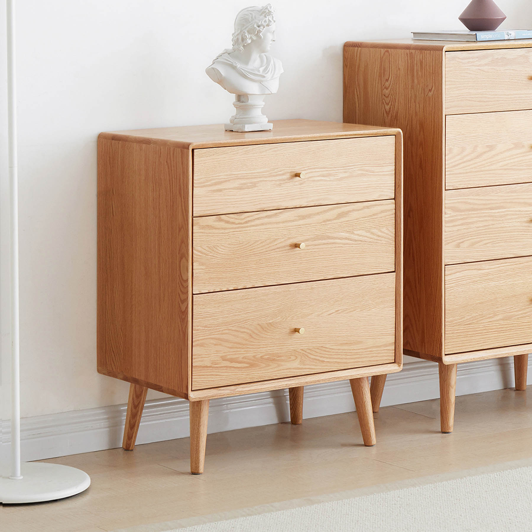 Ronne Solid Oak Chest of Drawer Bedside Table
