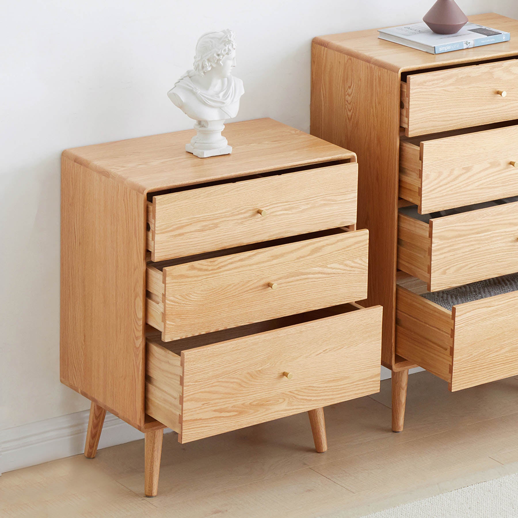 Ronne Solid Oak Chest of Drawer Bedside Table